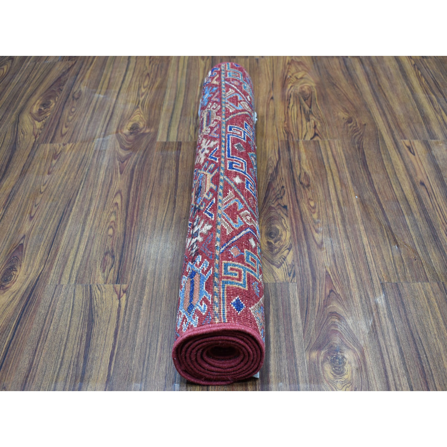 2-6 x6-5  Khorjin Design Runner Red Super Kazak Pictorial Hand Knotted 100% Wool Oriental Rug 