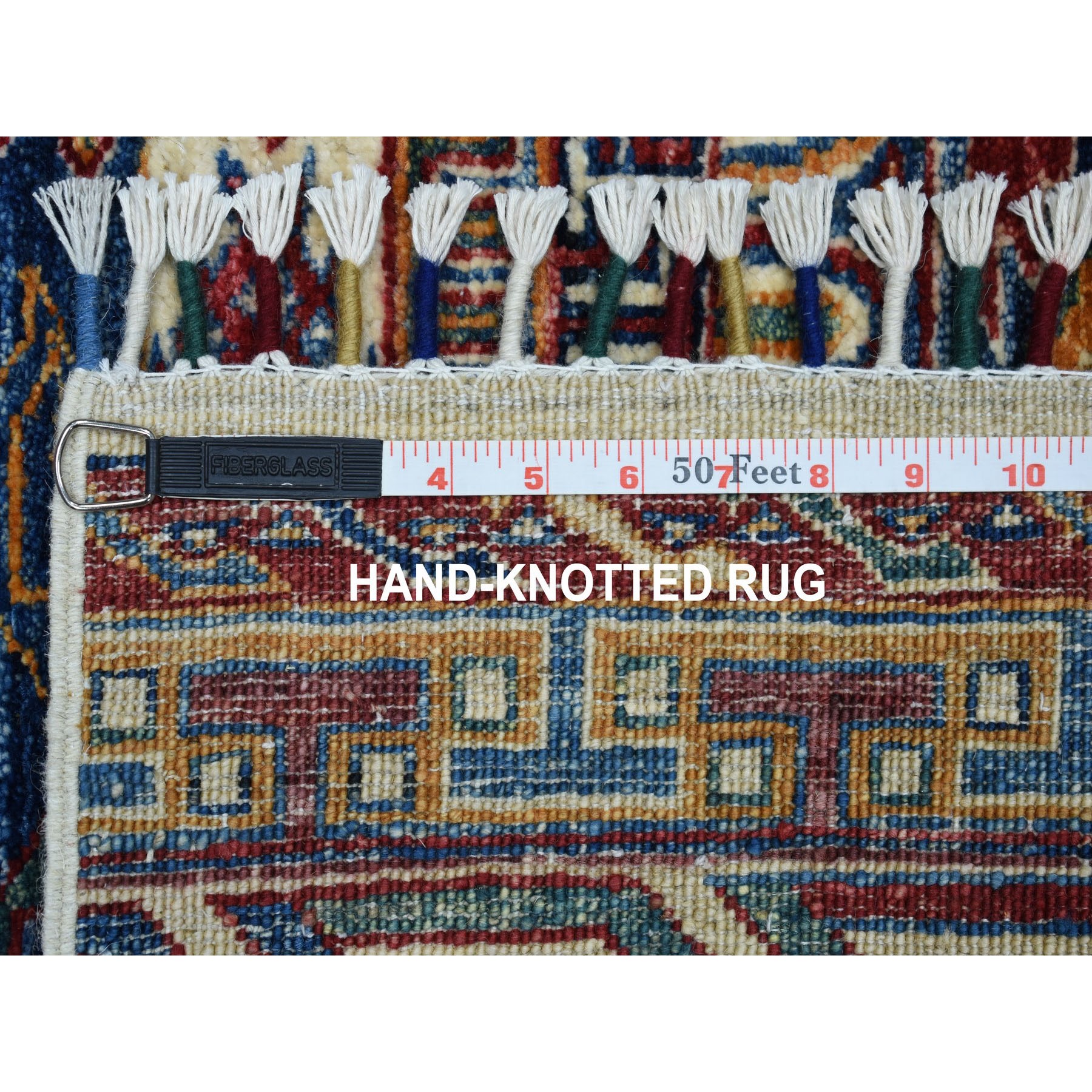 2-4 x9-2  Khorjin Design Runner Blue Super Kazak Tribal Pure Wool Hand Knotted Oriental Rug 