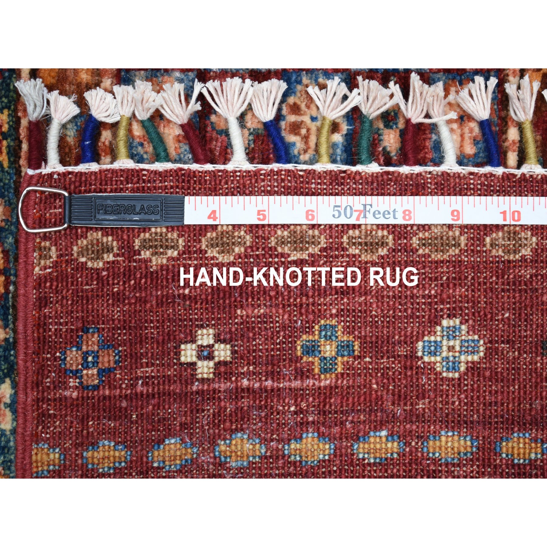 2-7 x6-6  Khorjin Design Runner Red Super Kazak Geometric Pure Wool Hand Knotted Oriental Rug 