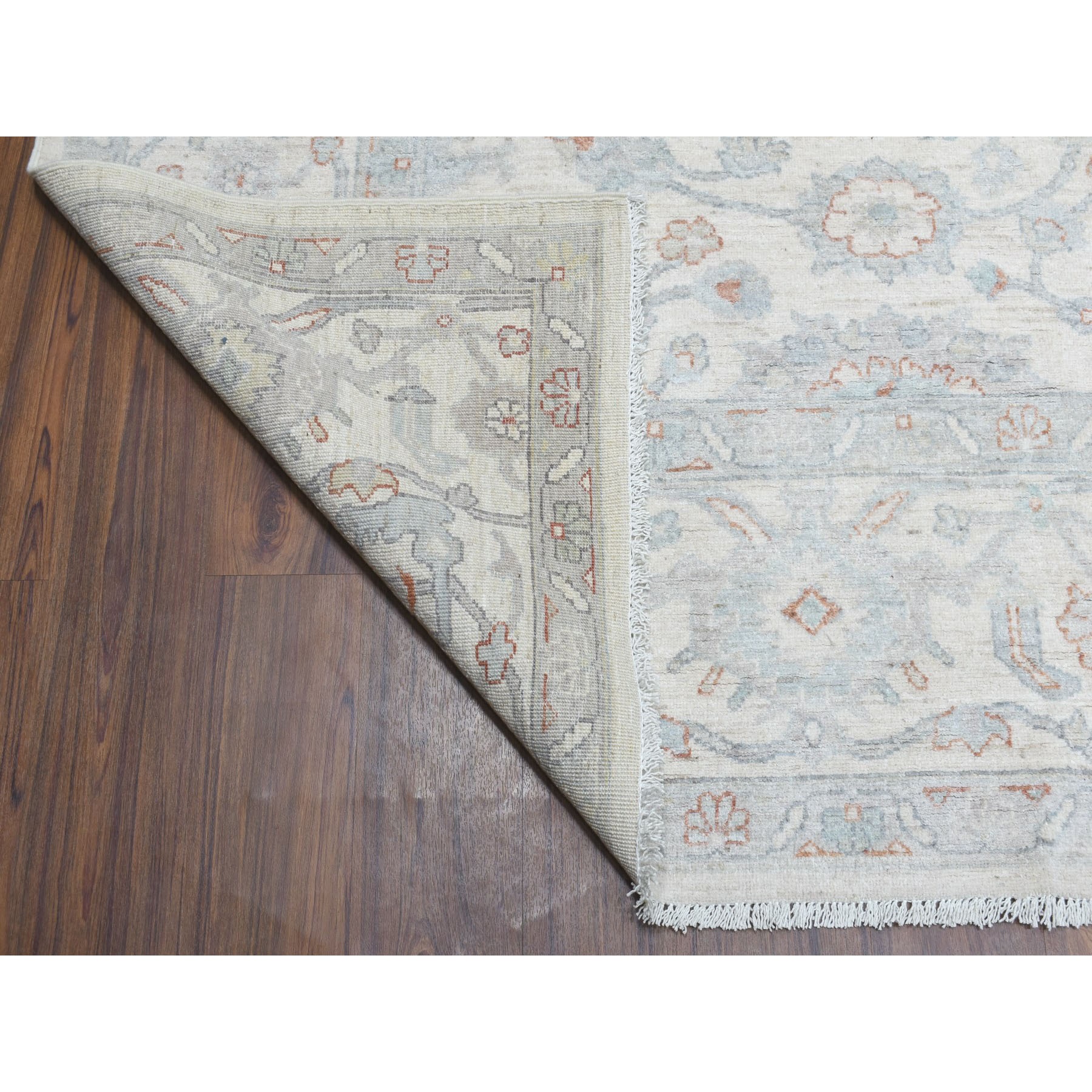 8-9 x12- White Wash Peshawar Pure Wool Hand Knotted Oriental Rug 