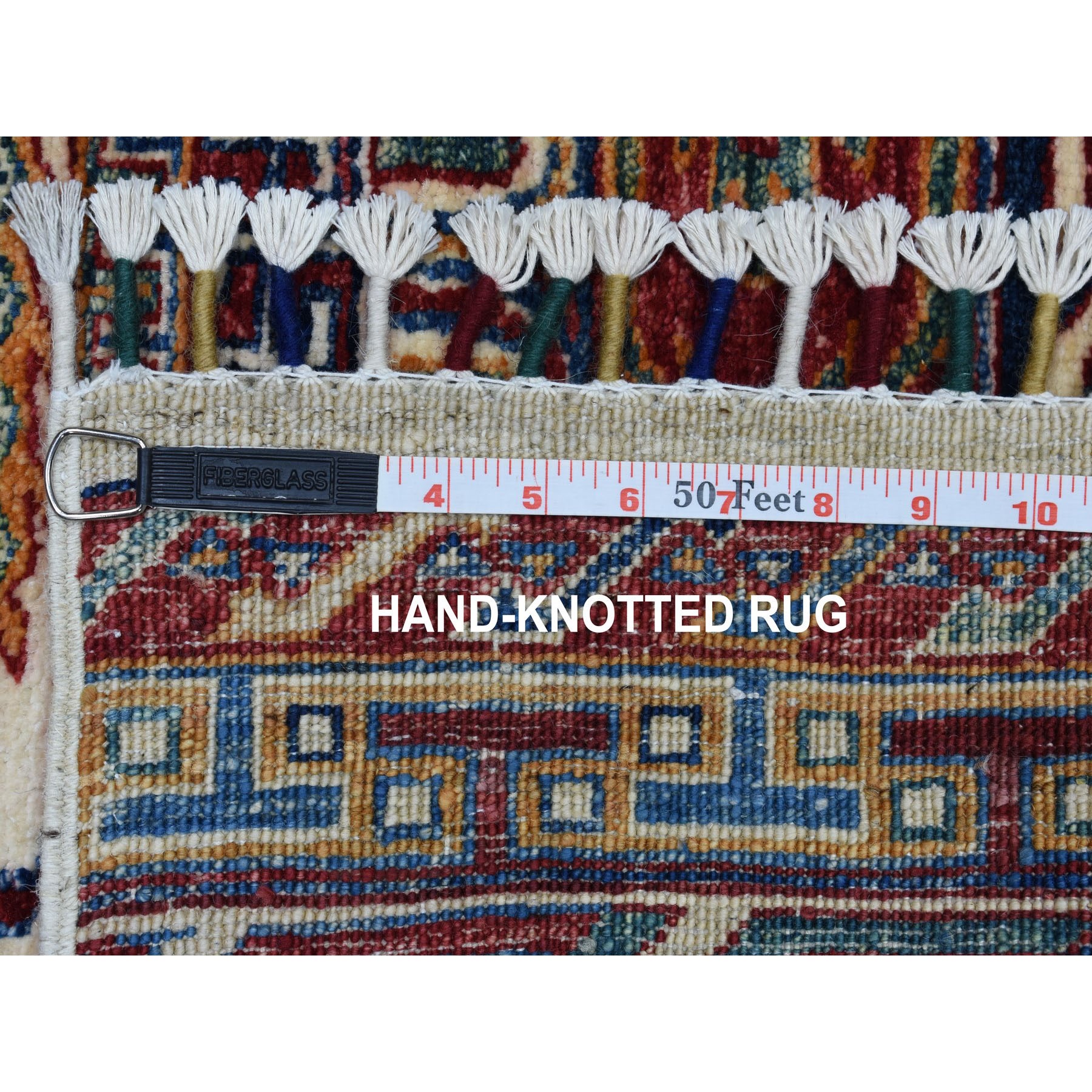 2-x9-3  Khorjin Design Runner Blue Super Kazak Tribal Pure Wool Hand Knotted Oriental Rug 