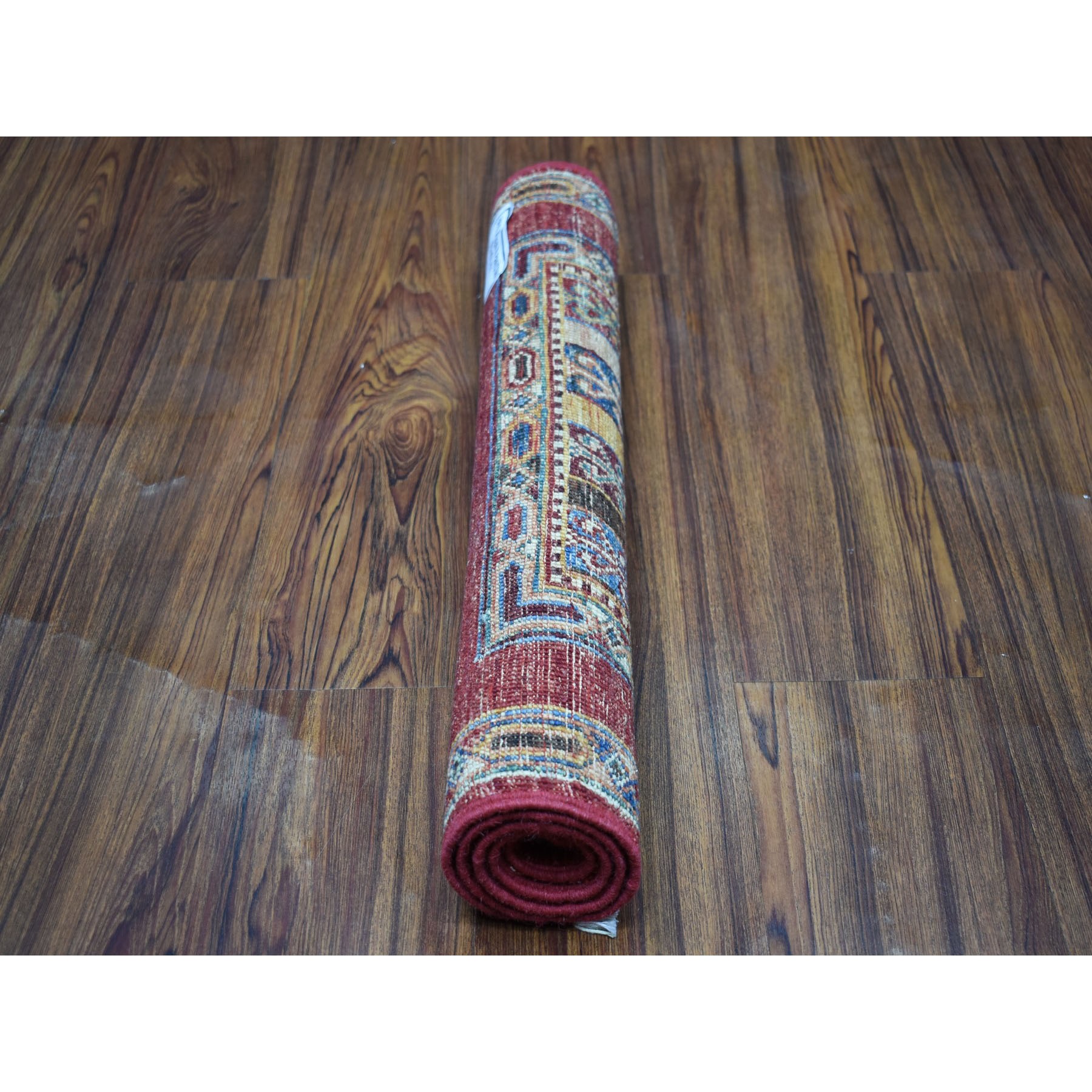 2-1 x3- Red Shawl Design Super Kazak Pure Wool Hand Knotted Oriental Rug 