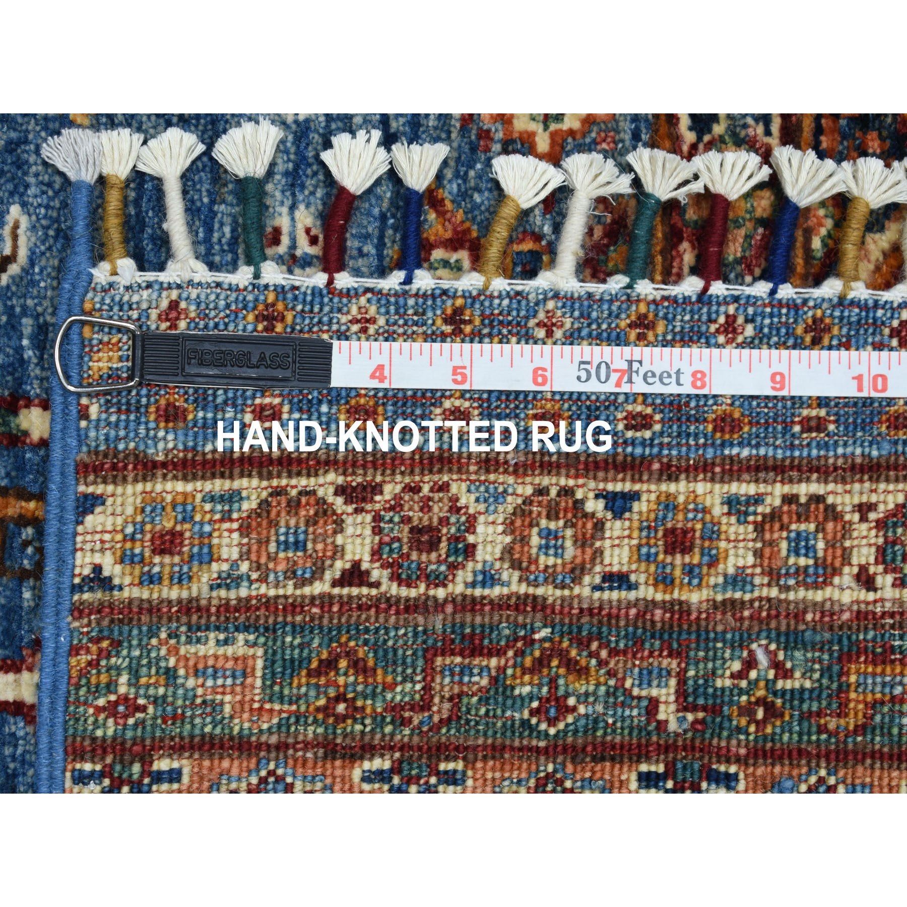2-6 x6-10  Blue Khorjin Design Super Kazak Pictorial Pure Wool Hand Knotted Runner Oriental Rug 
