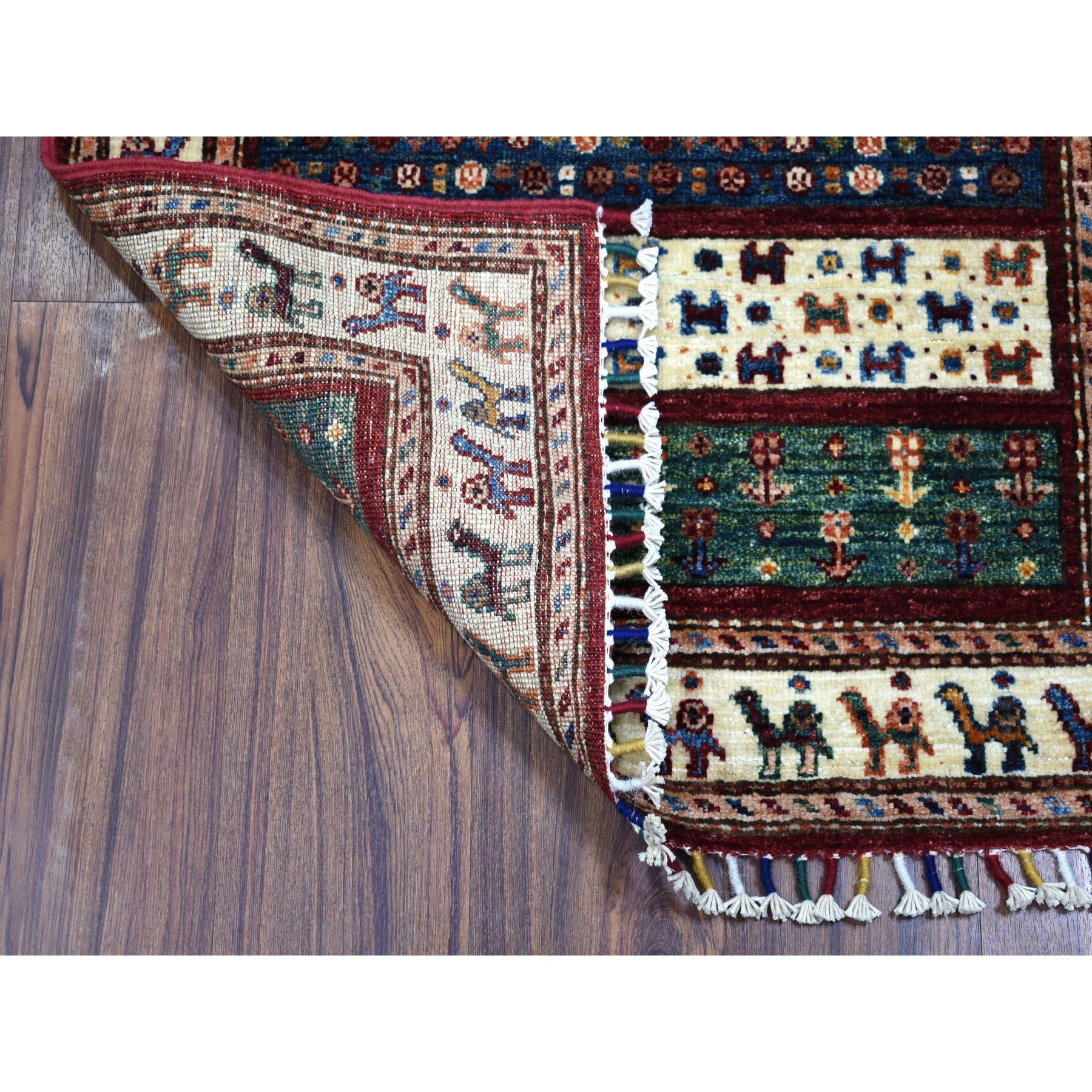 2-7 x4-1  Red Khorjin Design Super Kazak Camel Pure Wool Hand Knotted Oriental Rug 