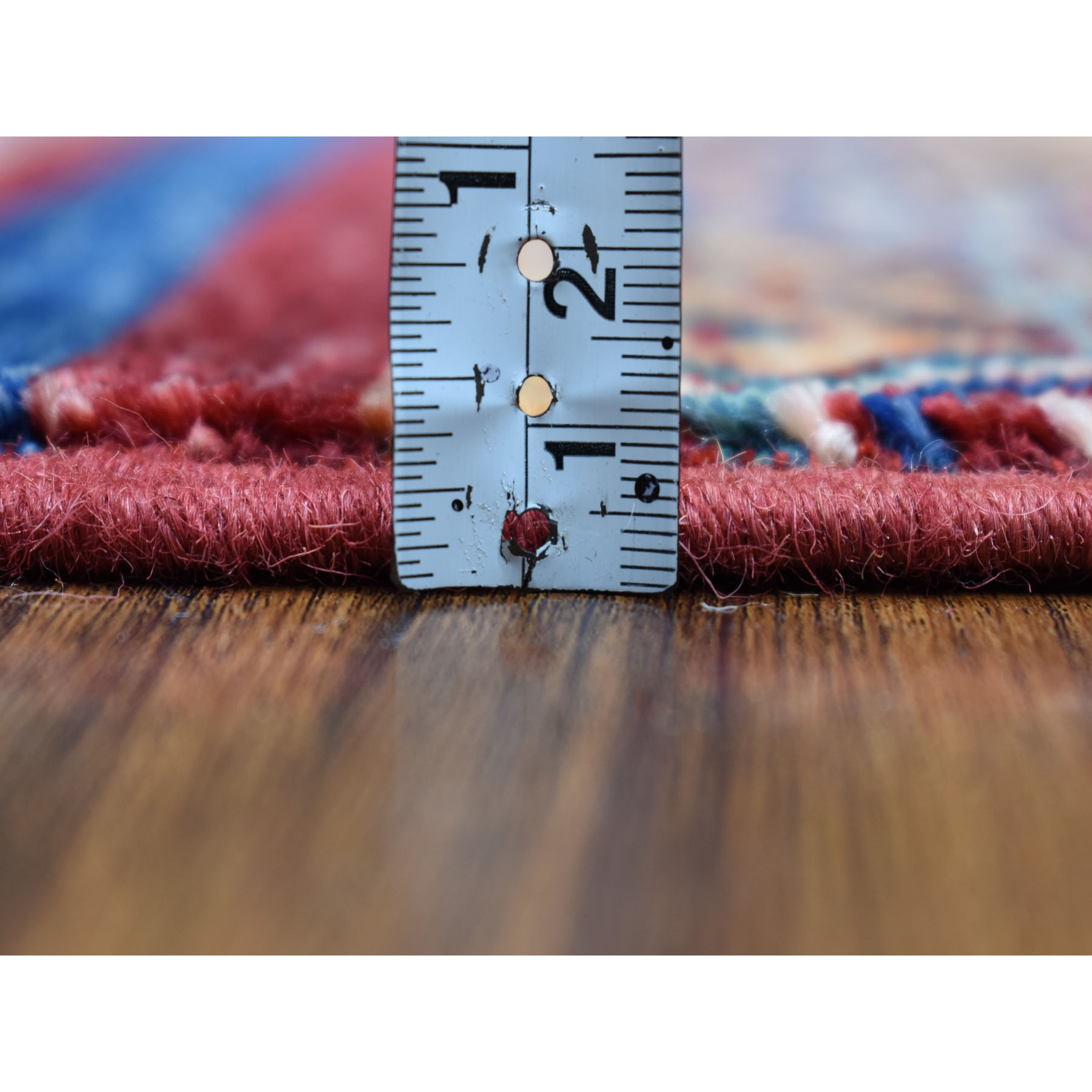 3-x8-3  Red Khorjin Design Runner Super Kazak Tribal Hand Knotted Pure Wool Oriental Rug 