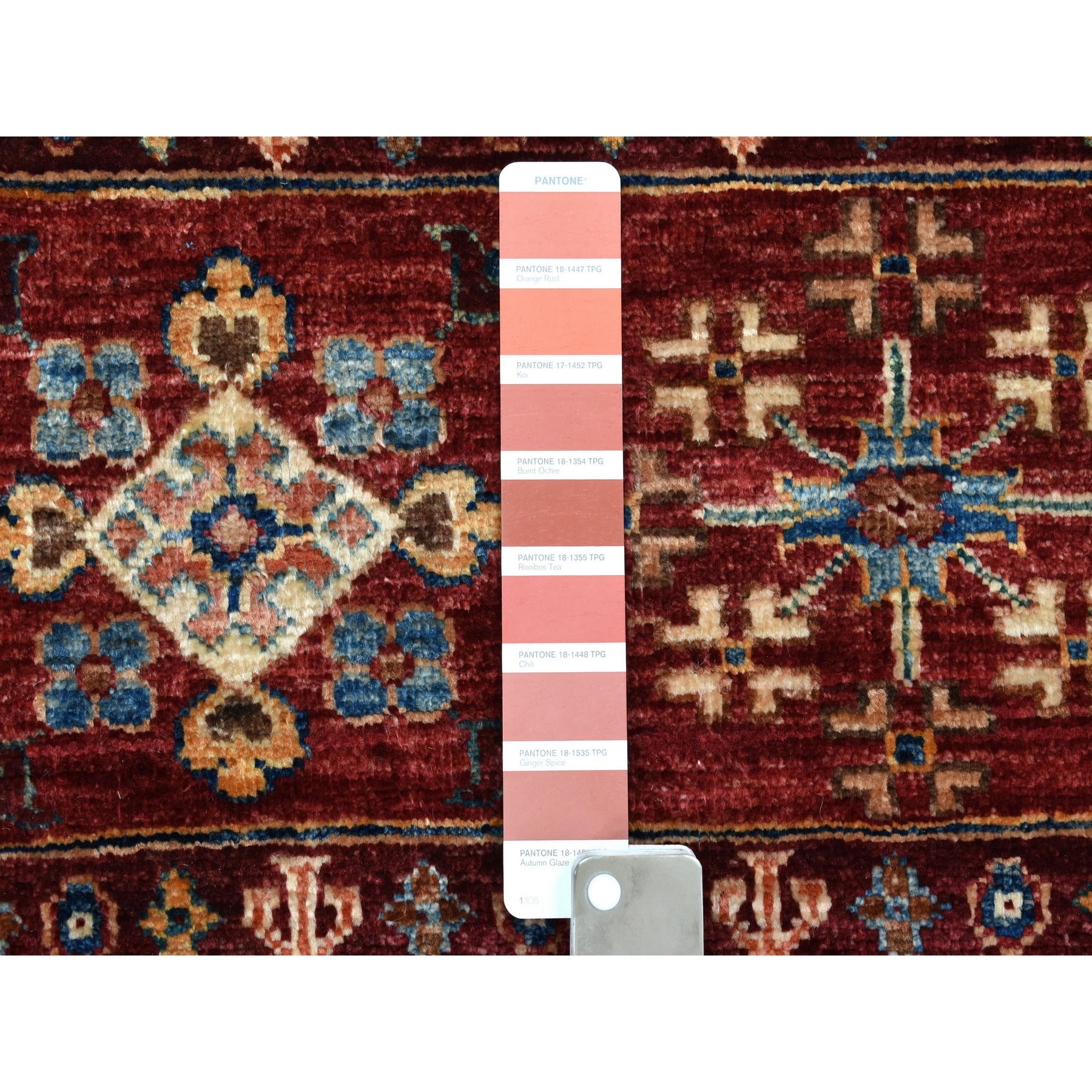 2-7 x6-5  Red Khorjin Design Runner Super Kazak Geometric Pure Wool Hand Knotted Oriental Rug 