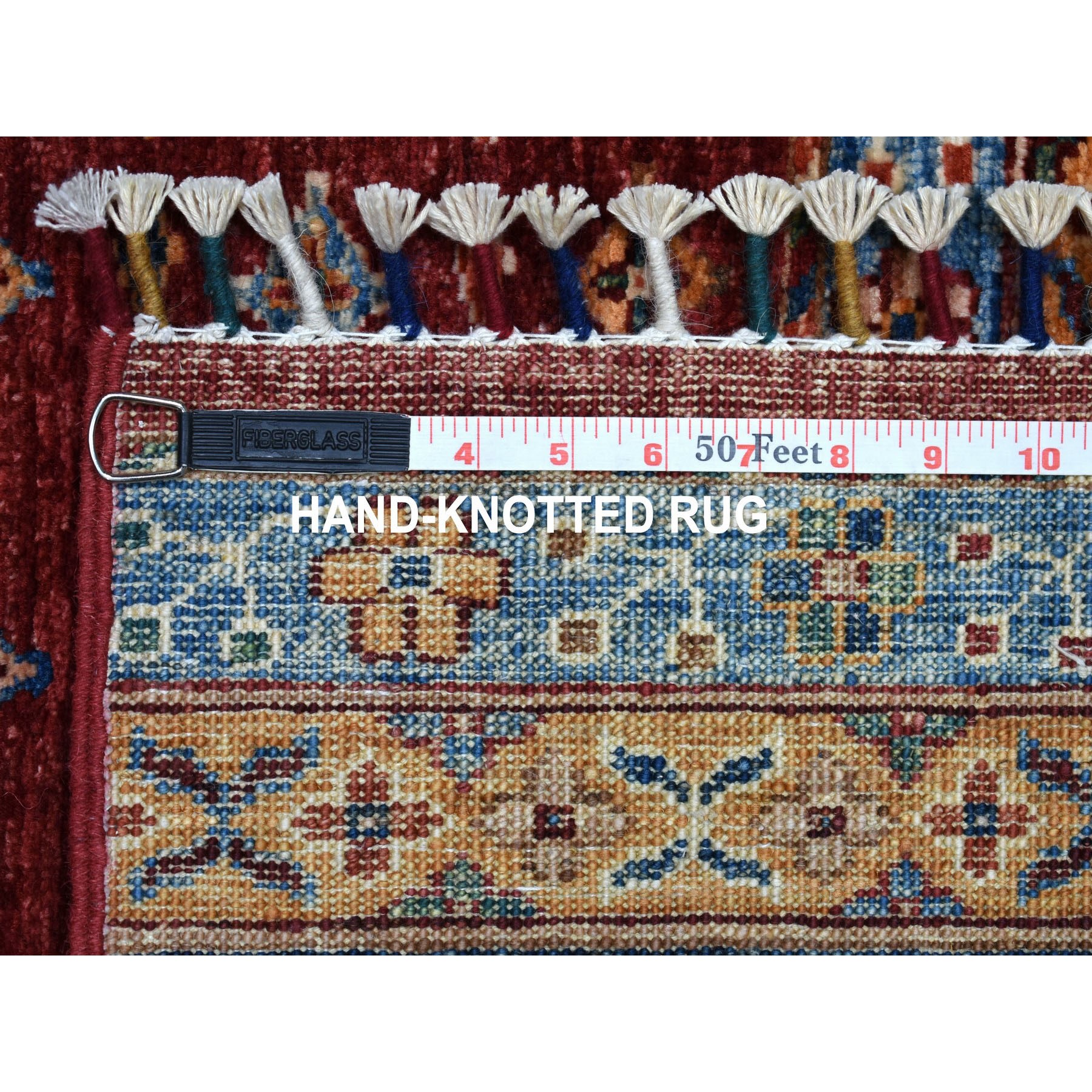 2-7 x6-3  Red Khorjin Design Runner Super Kazak Geometric Pure Wool Hand Knotted Oriental Rug 