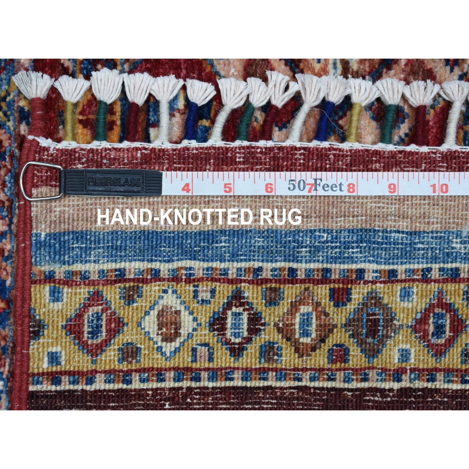 2-8 x7-10  Red Khorjin Design Runner Super Kazak Geometric Pure Wool Hand Knotted Oriental Rug 