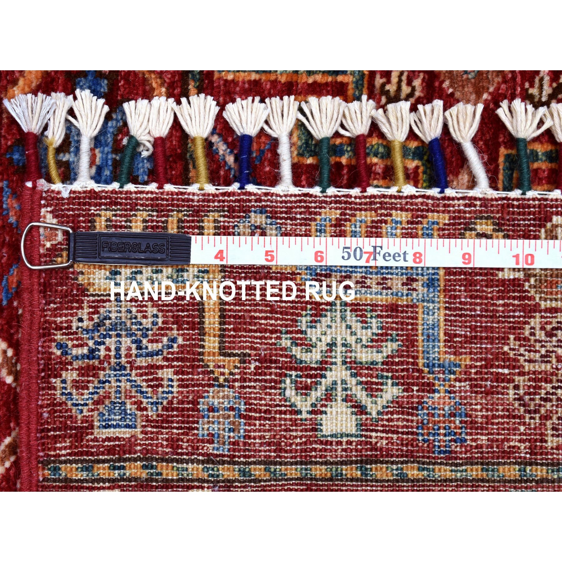 2-5 x6-9  Red Khorjin Design Runner Super Kazak Geometric Pure Wool Hand Knotted Oriental Rug 