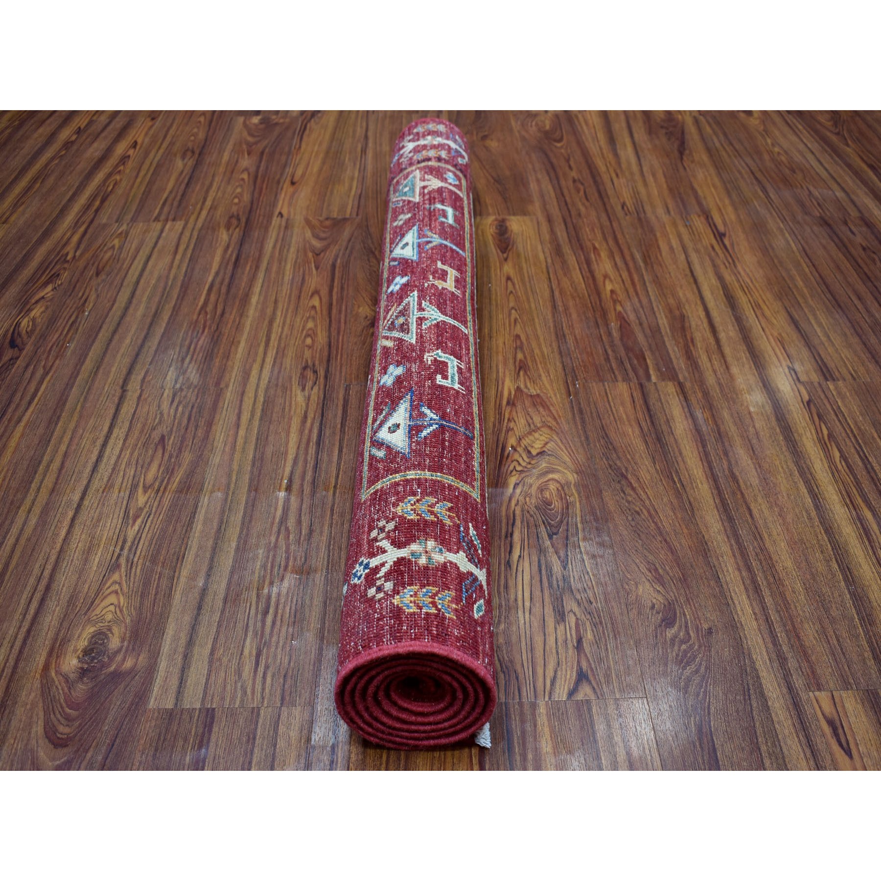 3-5 x5-1  Red Kashkuli Design Super Kazak Pictorial Pure Wool Hand Knotted Oriental Rug 