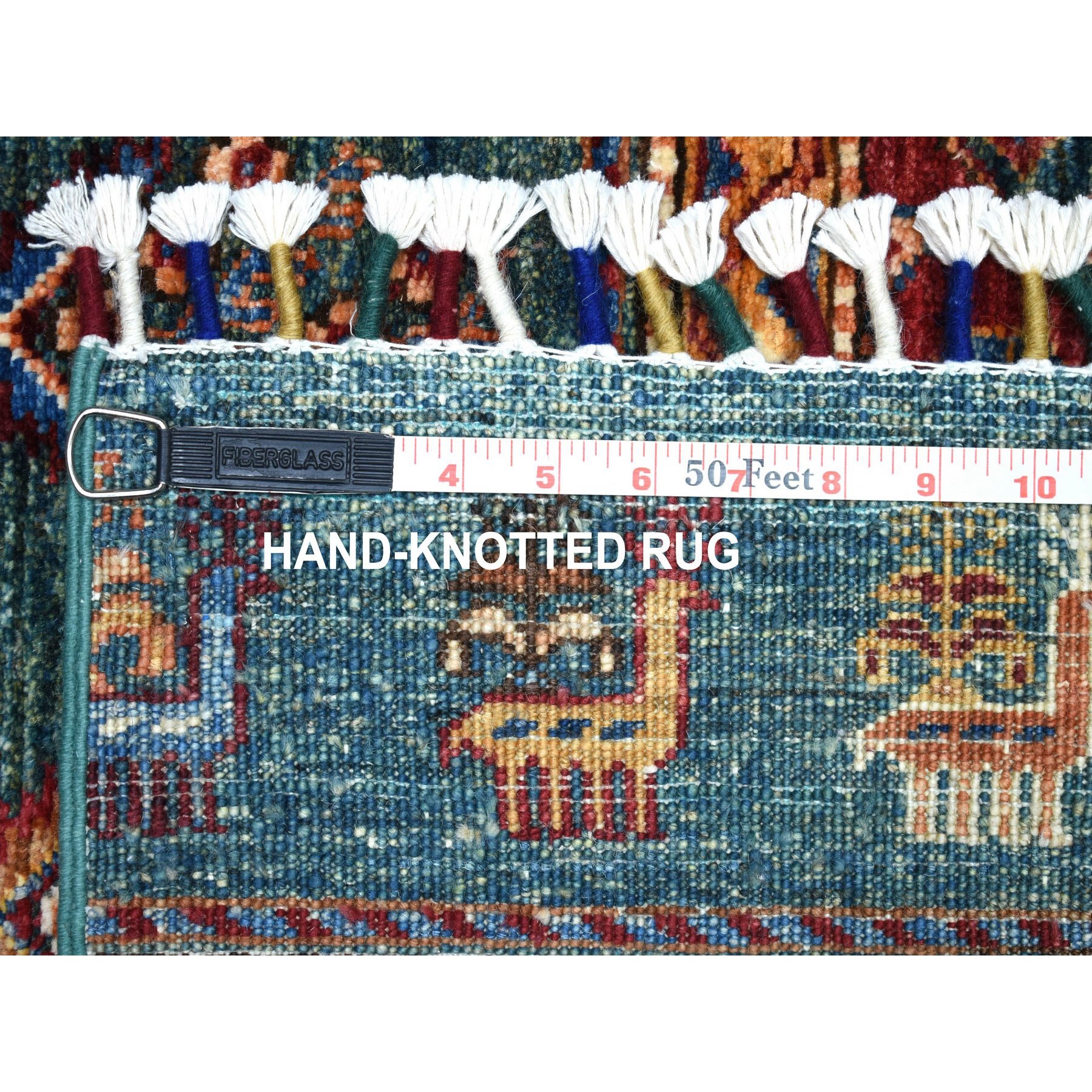 5-x7-1  Red Khorjin Design Super Kazak Pictorial Pure Wool Hand Knotted Oriental Rug 