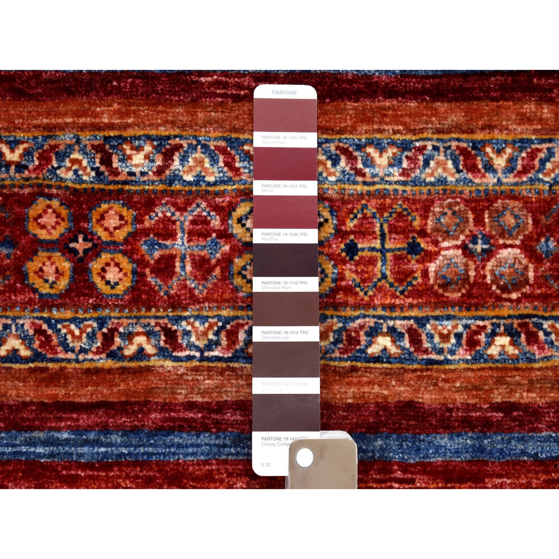 3-x7-10  Red Khorjin Design Runner Super Kazak Geometric Pure Wool Hand Knotted Oriental Rug 