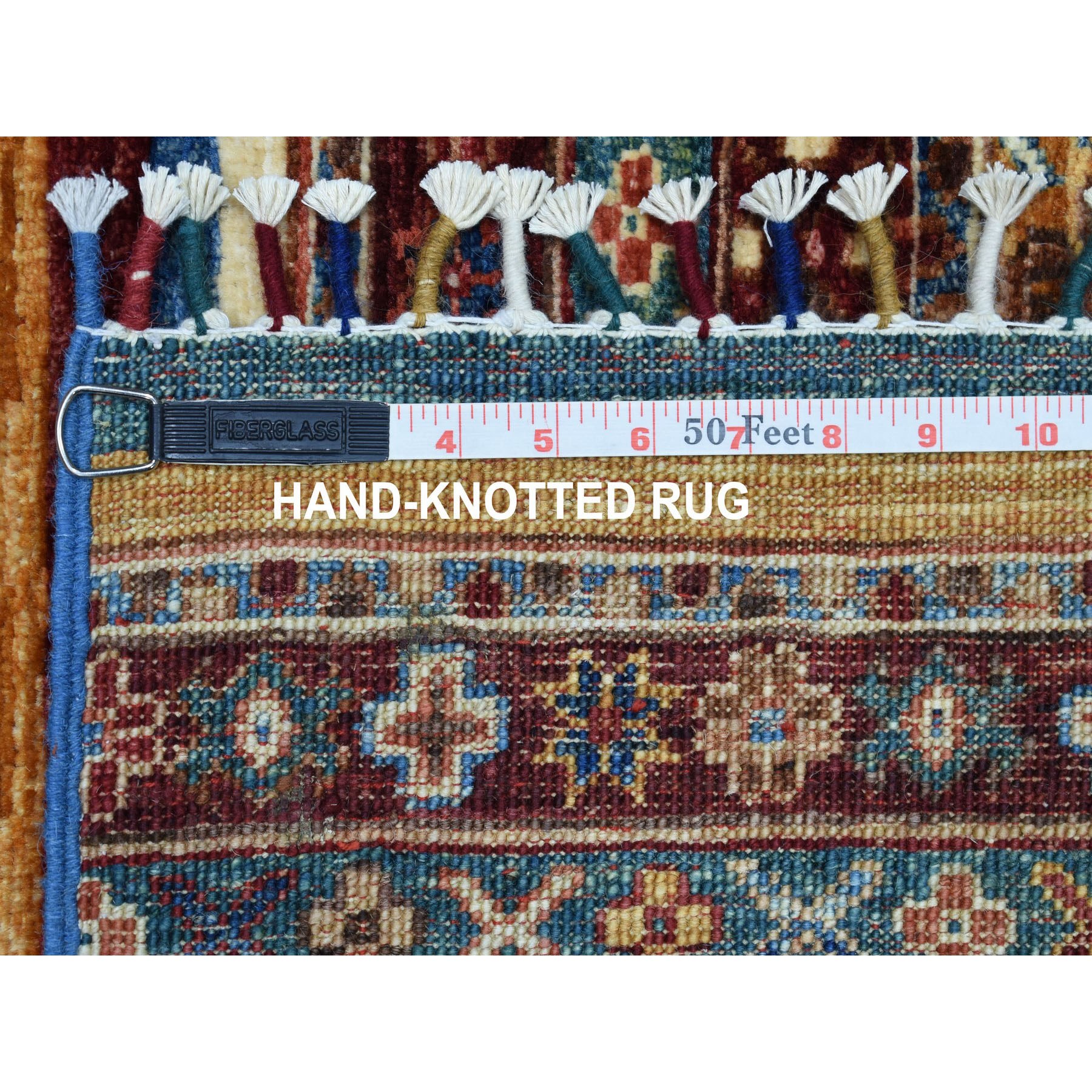 3-x8- Red Khorjin Design Runner Super Kazak Geometric Pure Wool Hand Knotted Oriental Rug 