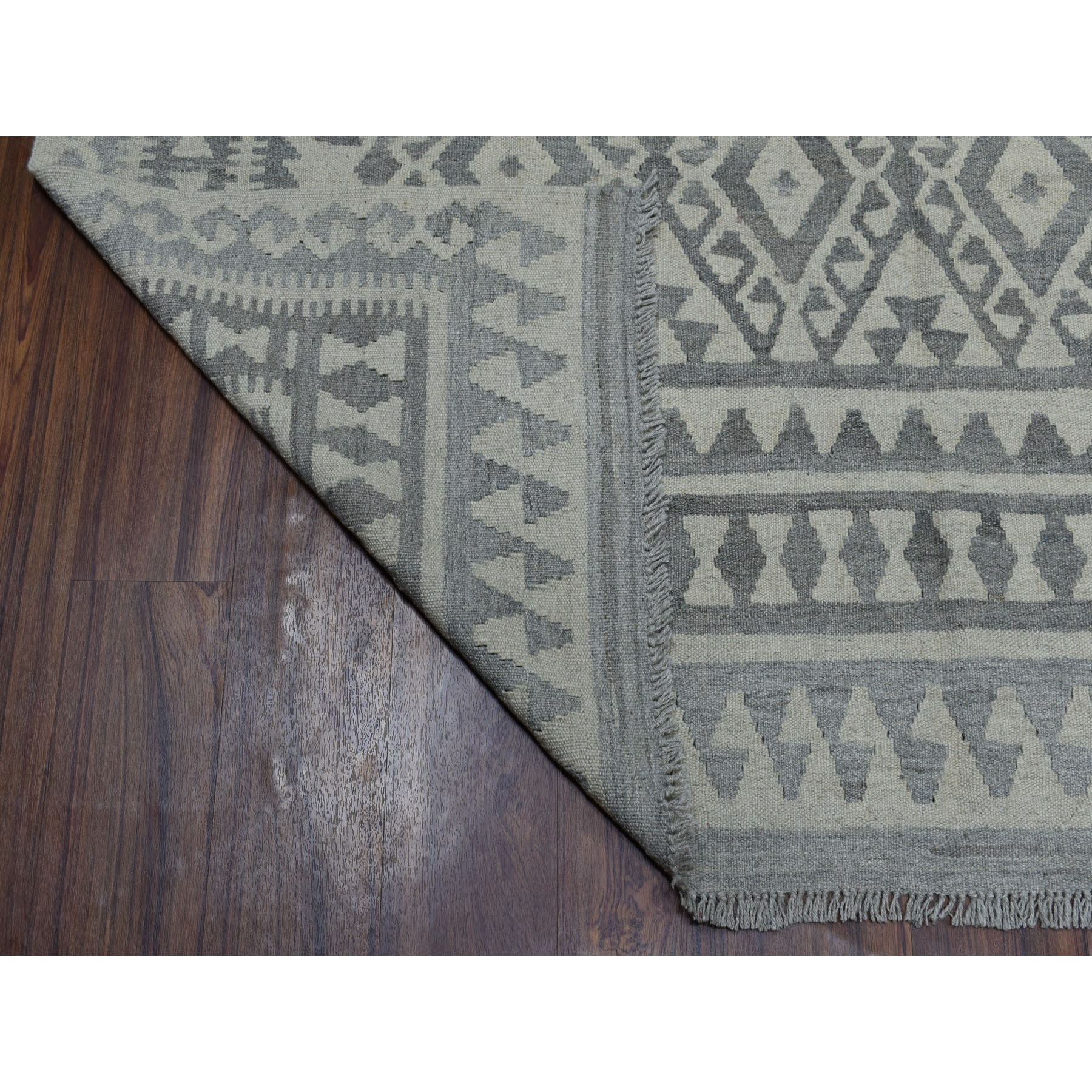6-x8- Afghan Kilim Undyed Natural Wool Flat Wave Hand Woven Oriental Rug 