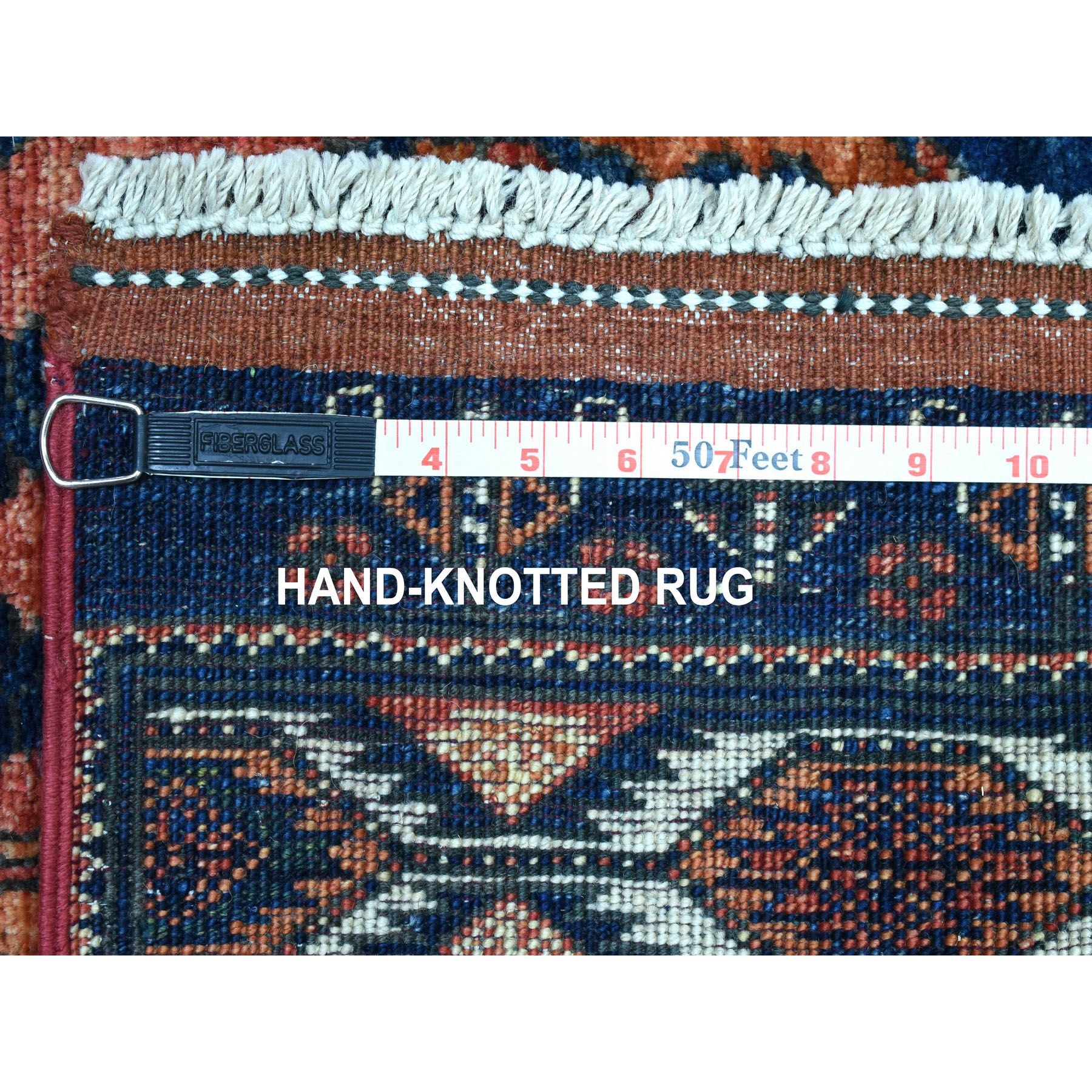 2-8 x9-7  Blue Afghan Ersari Elephant Feet Design Pure Wool Hand Knotted Oriental Rug 