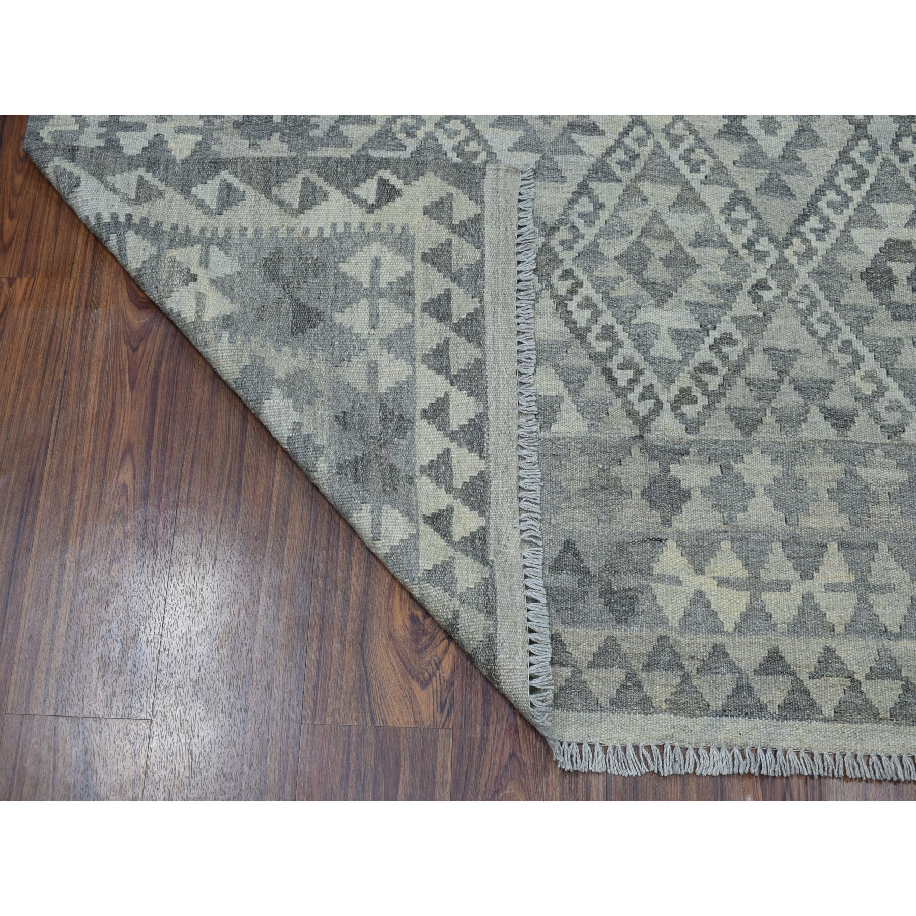 5-x6-7  Undyed Reversible Natural Wool Afghan Kilim Hand Woven Oriental Rug 