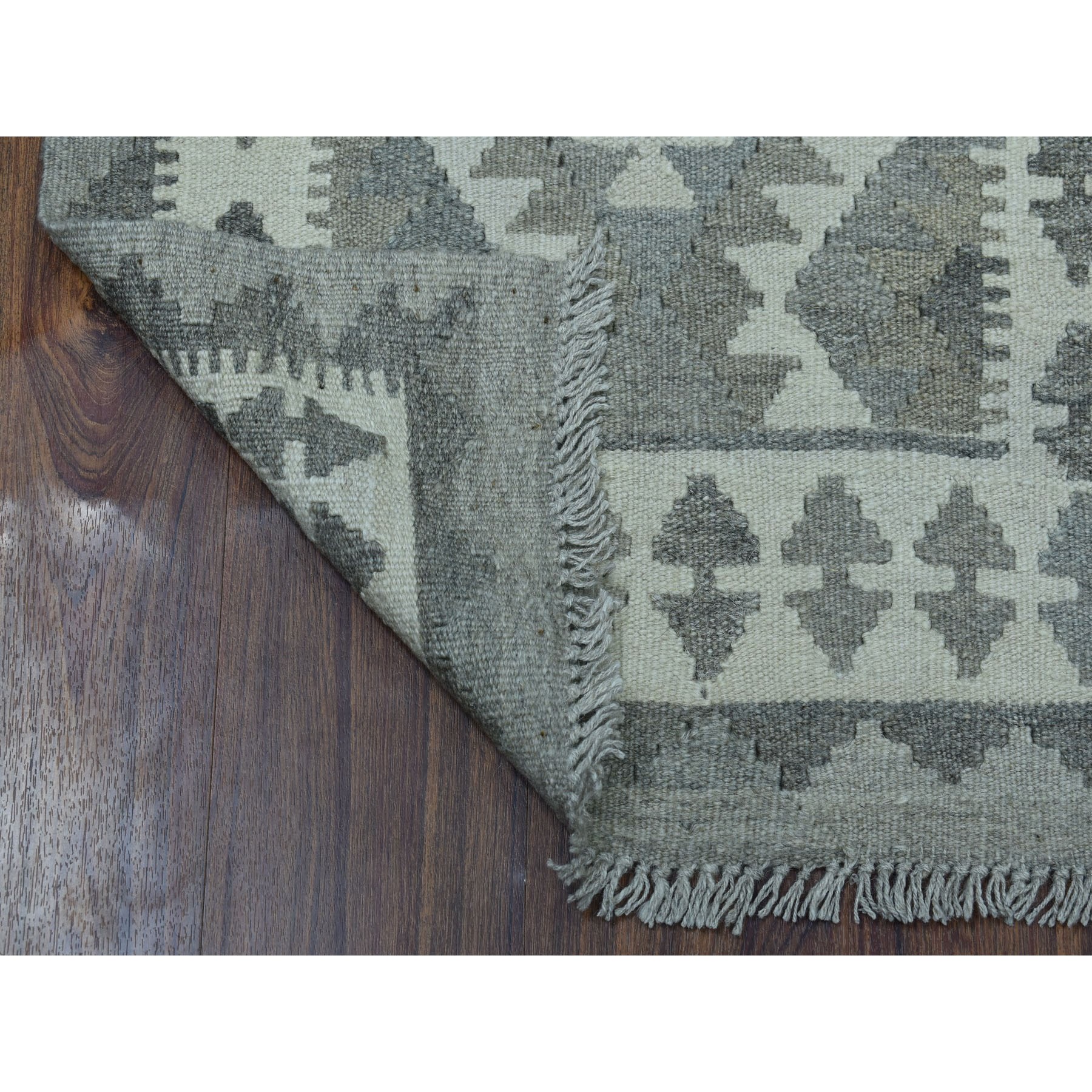 2-x6-8  Undyed Natural Wool Afghan Kilim Reversible Hand Woven Runner Oriental Rug 