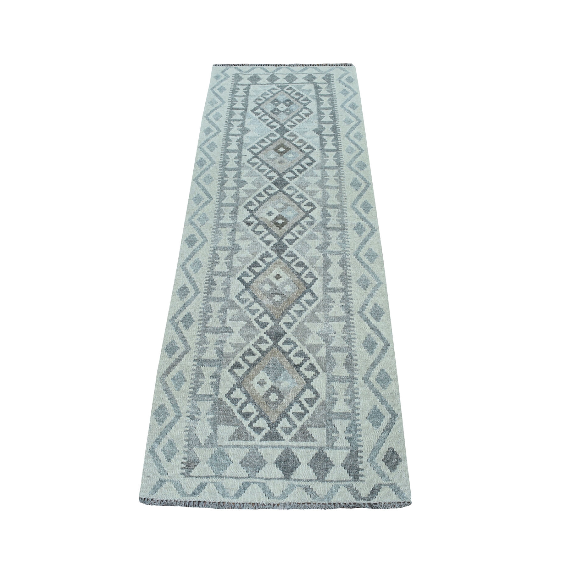 2'2"X6'2" Undyed Natural Wool Afghan Kilim Reversible Hand Woven Runner Oriental Rug moaec0ee