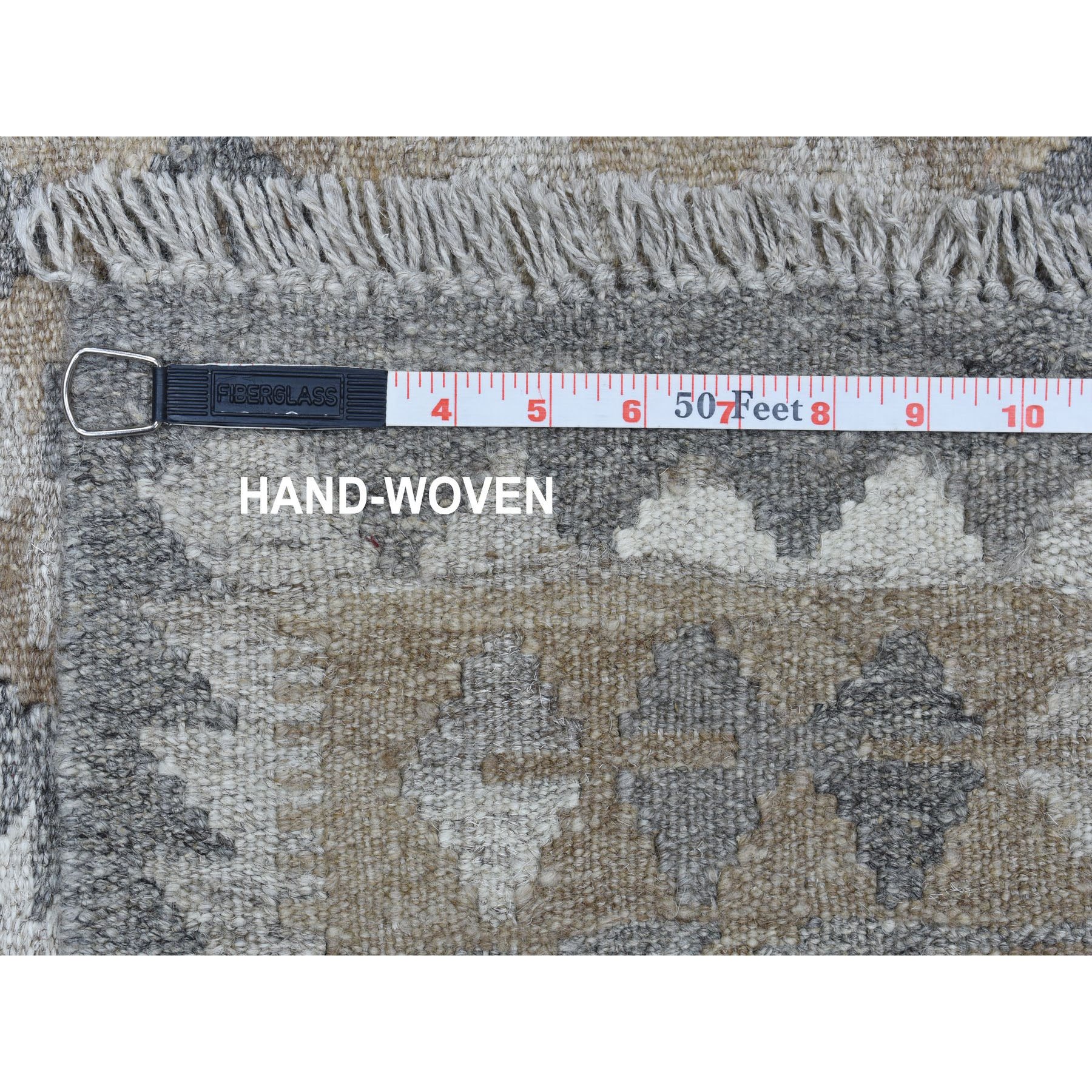 2-1 x6-3  Undyed Natural Wool Afghan Kilim Reversible Hand Woven Runner Oriental Rug 