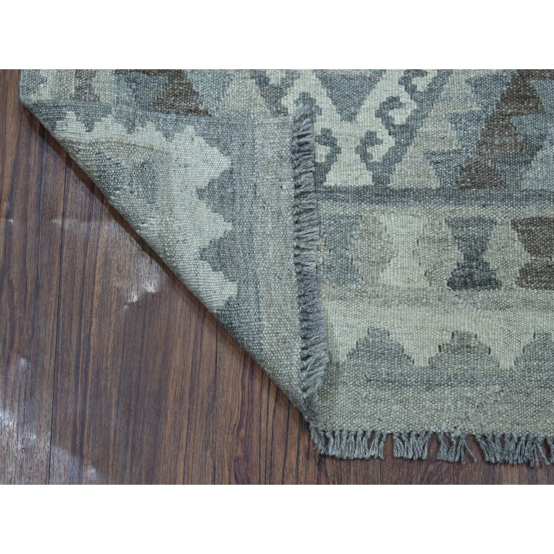 2-1 x6- Undyed Natural Wool Afghan Kilim Reversible Hand Woven Runner Oriental Rug 