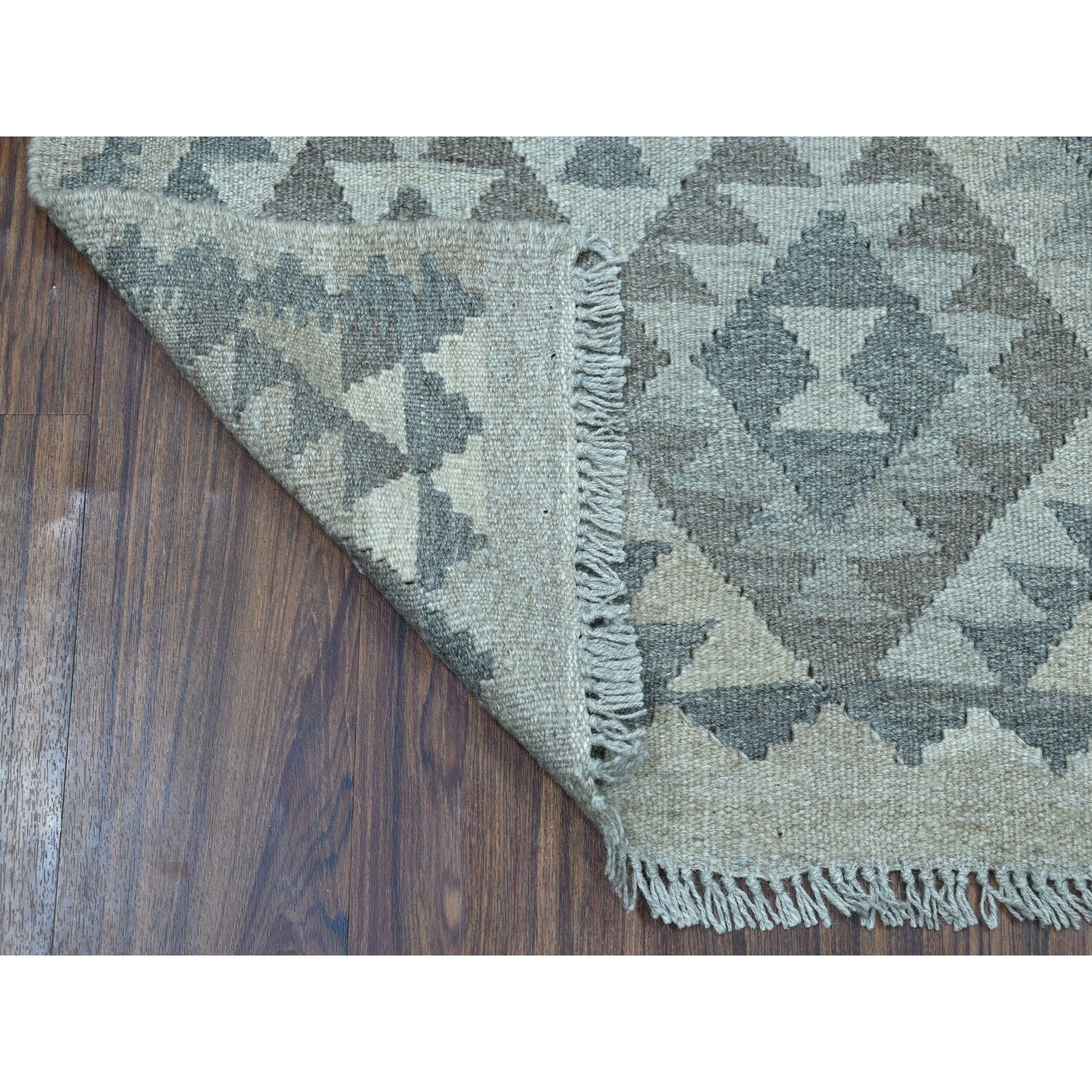 2-4 x6-3  Undyed Natural Wool Afghan Kilim Reversible Hand Woven Runner Oriental Rug 