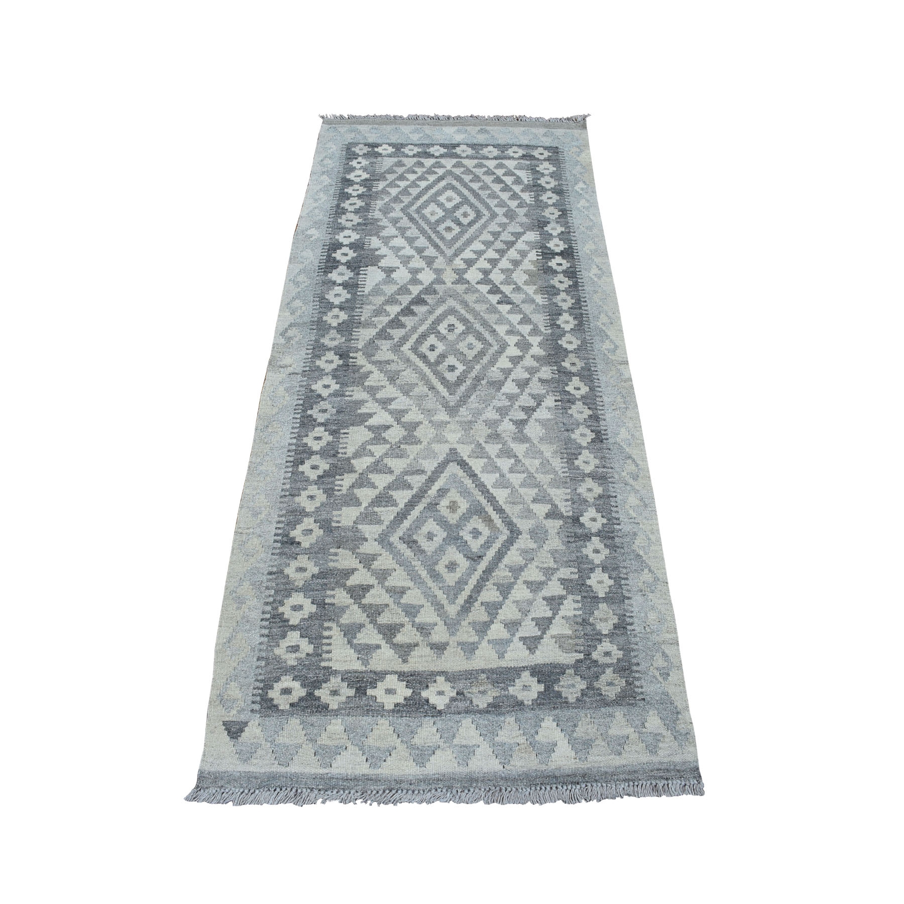 2-8 x6-5  Undyed Natural Wool Afghan Kilim Reversible Hand Woven Runner Oriental Rug 