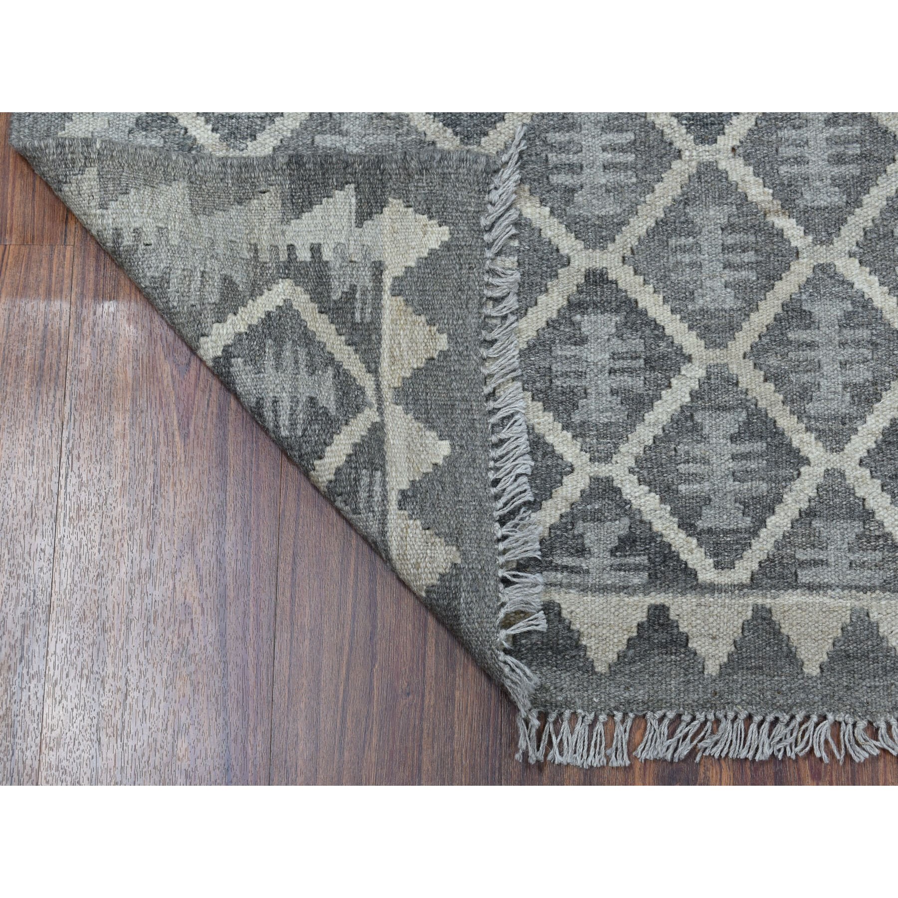 2-8 x4- Undyed Natural Wool Afghan Kilim Reversible Hand Woven Oriental Rug 