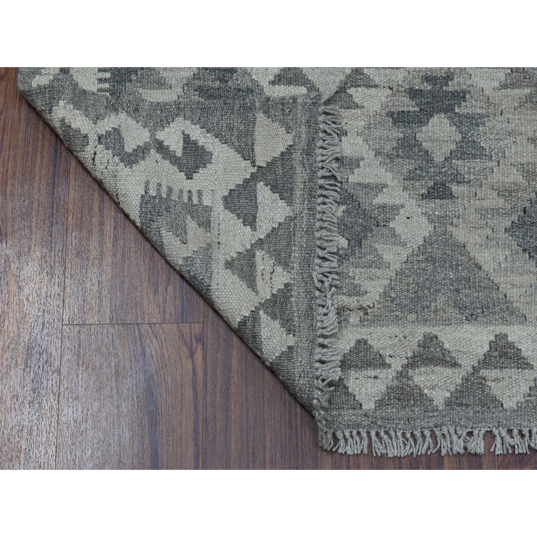 2-5 x6-4  Undyed Natural Wool Afghan Kilim Reversible Hand Woven Runner Oriental Rug 