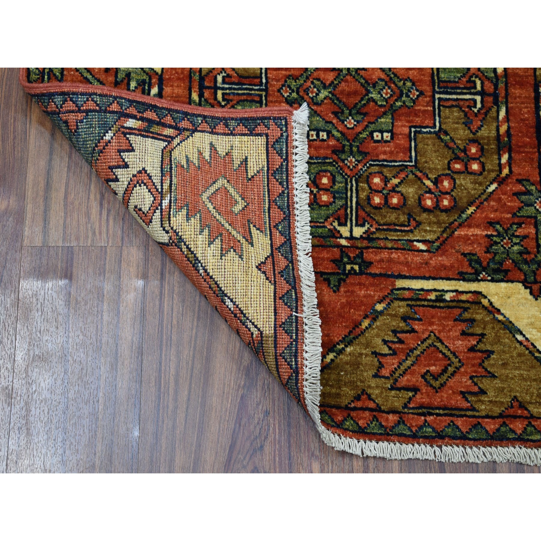 2-9 x4-1  Afghan Ersari Natural Dyes Elephant Feet Design Pure Wool Hand Knotted Oriental Rug 