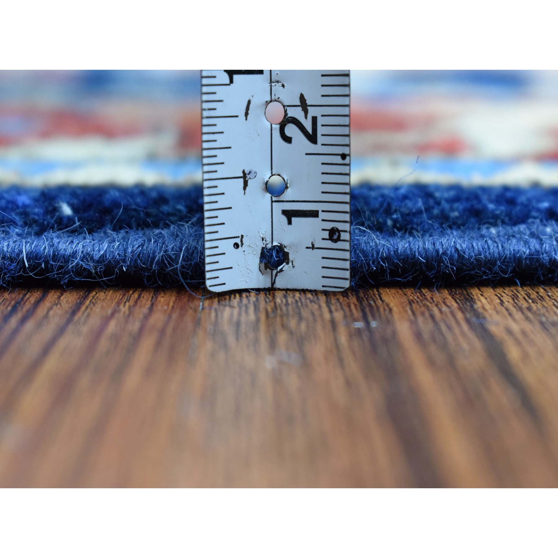 2-7 x14-10  Blue Peshawar with Akstafa Design Pure Wool Hand Knotted Runner Oriental Rug 