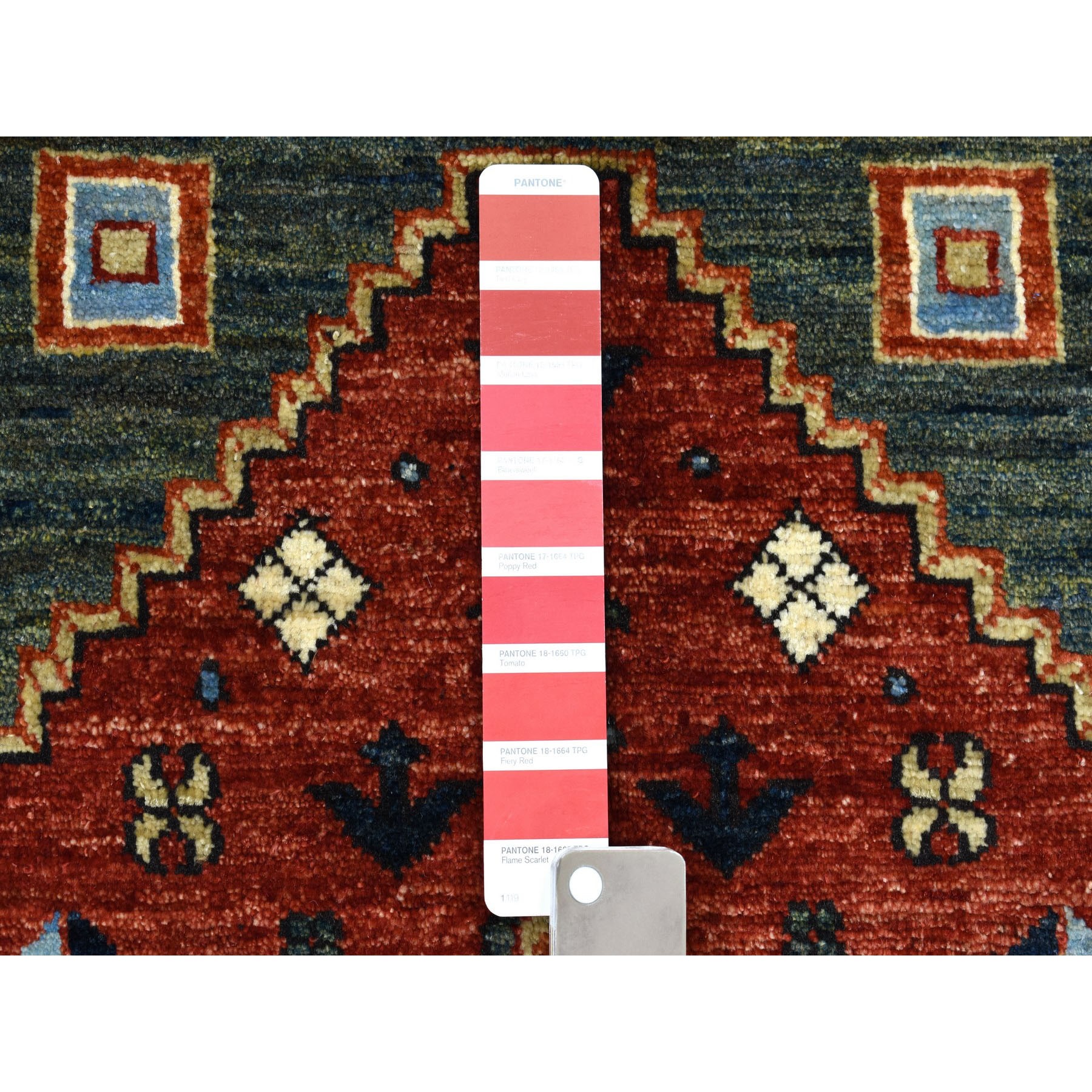 3-3 x4-10  Red Afghan Ersari Heriz Design Pure Wool Hand Knotted Oriental Rug 