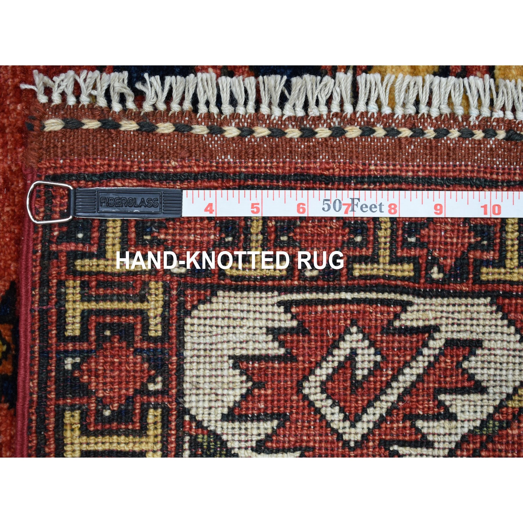 5-x6-9  Red Afghan Ersari Elephant Feet Design Pure Wool Hand Knotted Oriental Rug 