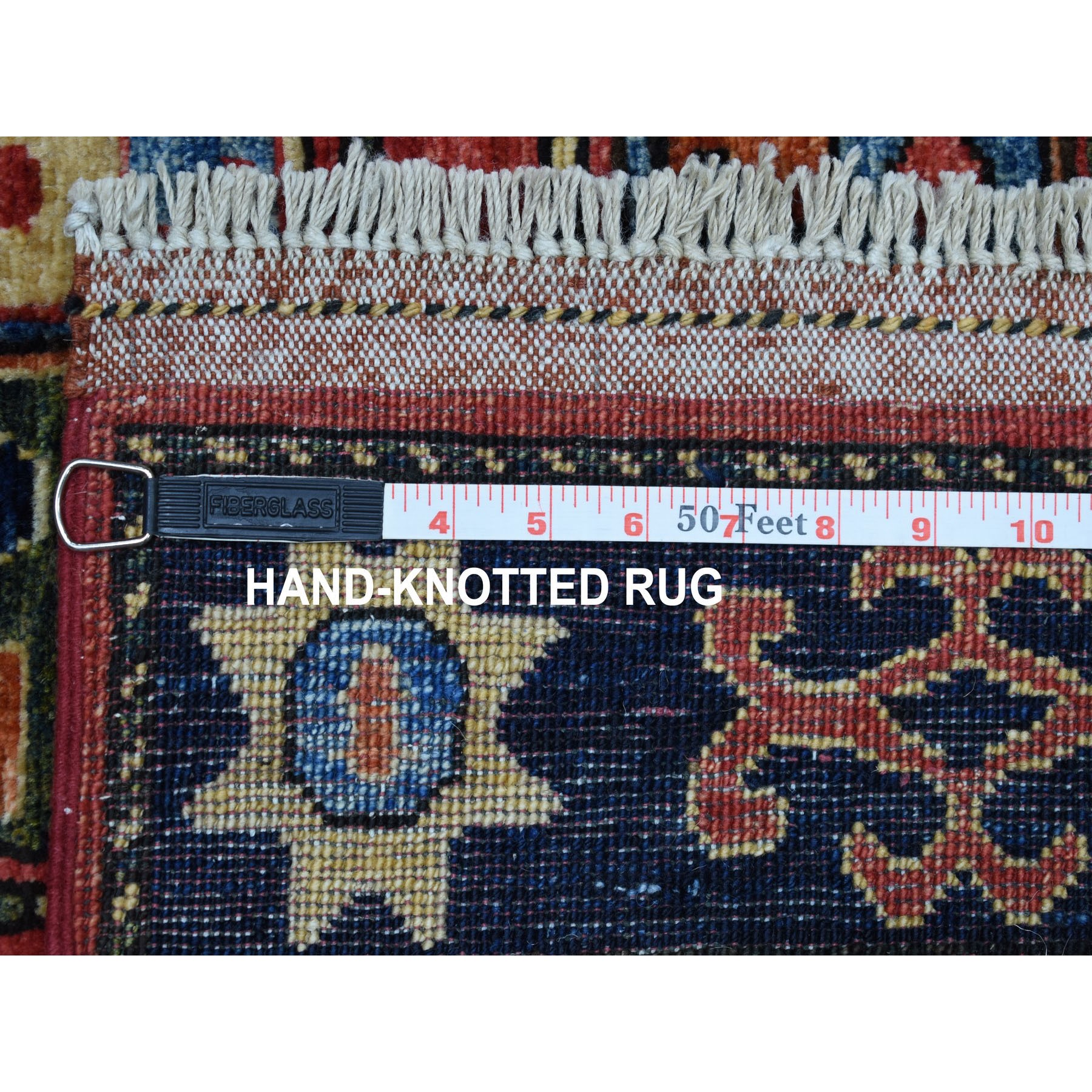 4-x10-2  Red Afghan Turkoman Ersari Wide Runner Tekke Design Hand Knotted Pure Wool Oriental Rug 