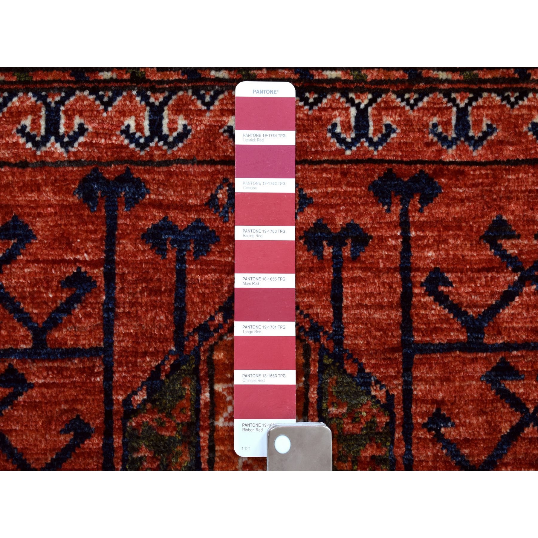 4-x5-9  Red Afghan Turkoman Ersari Hutchlu Design Pure Wool Hand Knotted Oriental Rug 