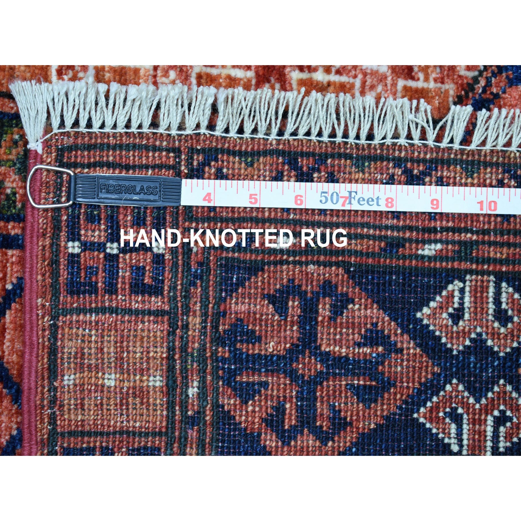 4-x5-9  Red Afghan Turkoman Ersari Hutchlu Design Pure Wool Hand Knotted Oriental Rug 