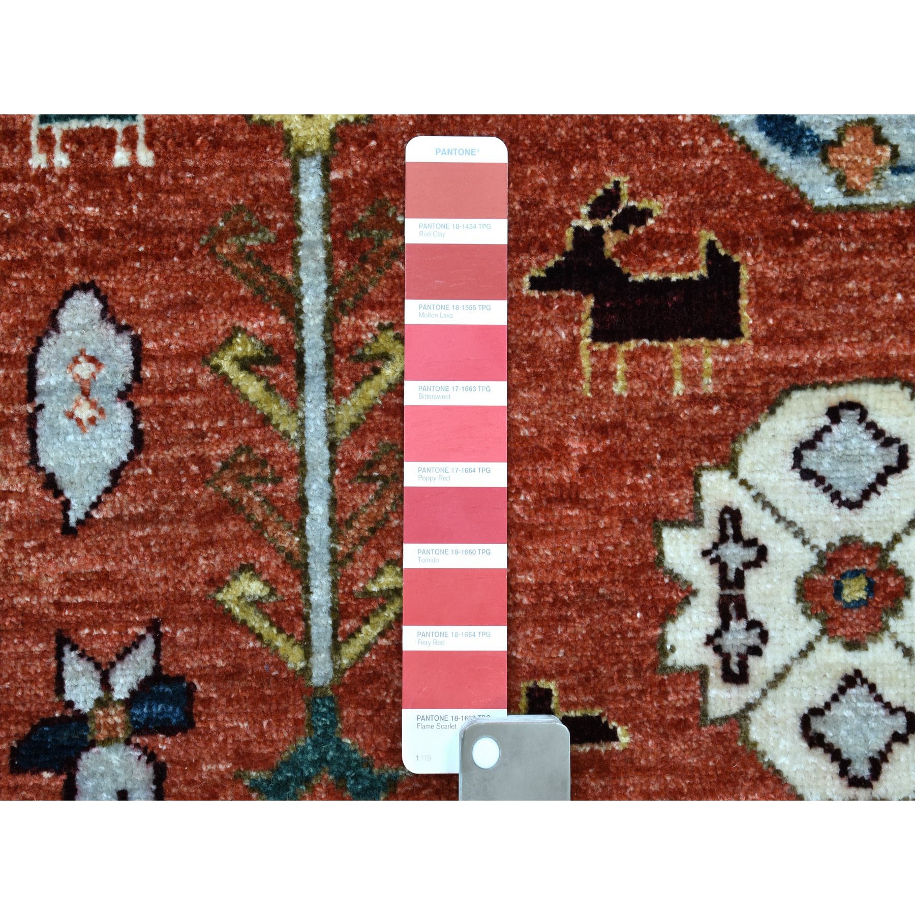 6-2 x9-1  Red Afghan Turkoman Ersari Pictorial Design Pure Wool Hand Knotted Oriental Rug 