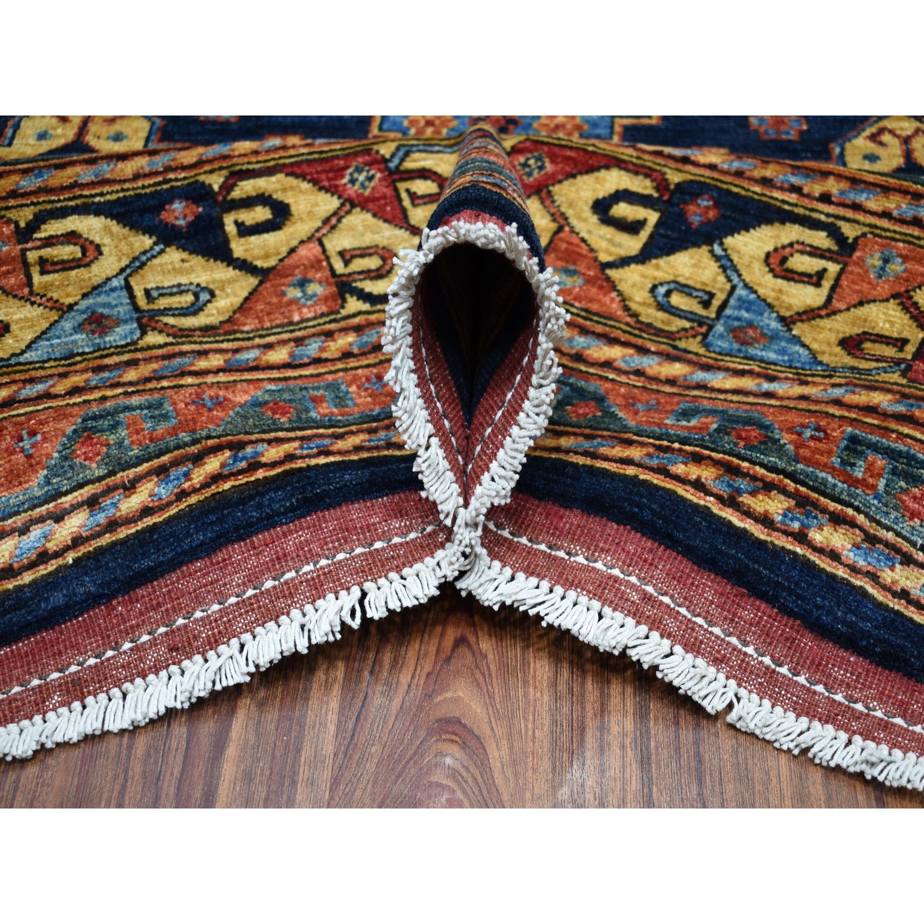 9-x11-9  Blue Afghan Turkoman Ersari All Over Design Pure Wool Hand Knotted Oriental Rug 