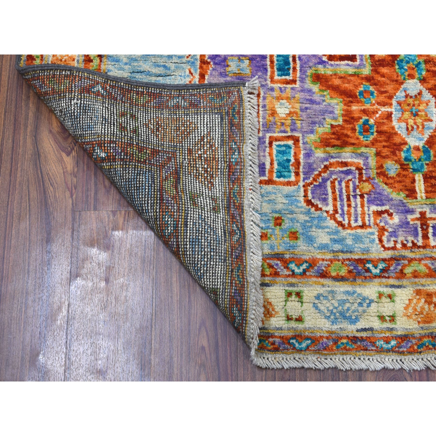 5-1 x6-5  Natural Dyes Colorful Afghan Baluch Geometric Design Hand Knotted 100% Wool Oriental Rug 