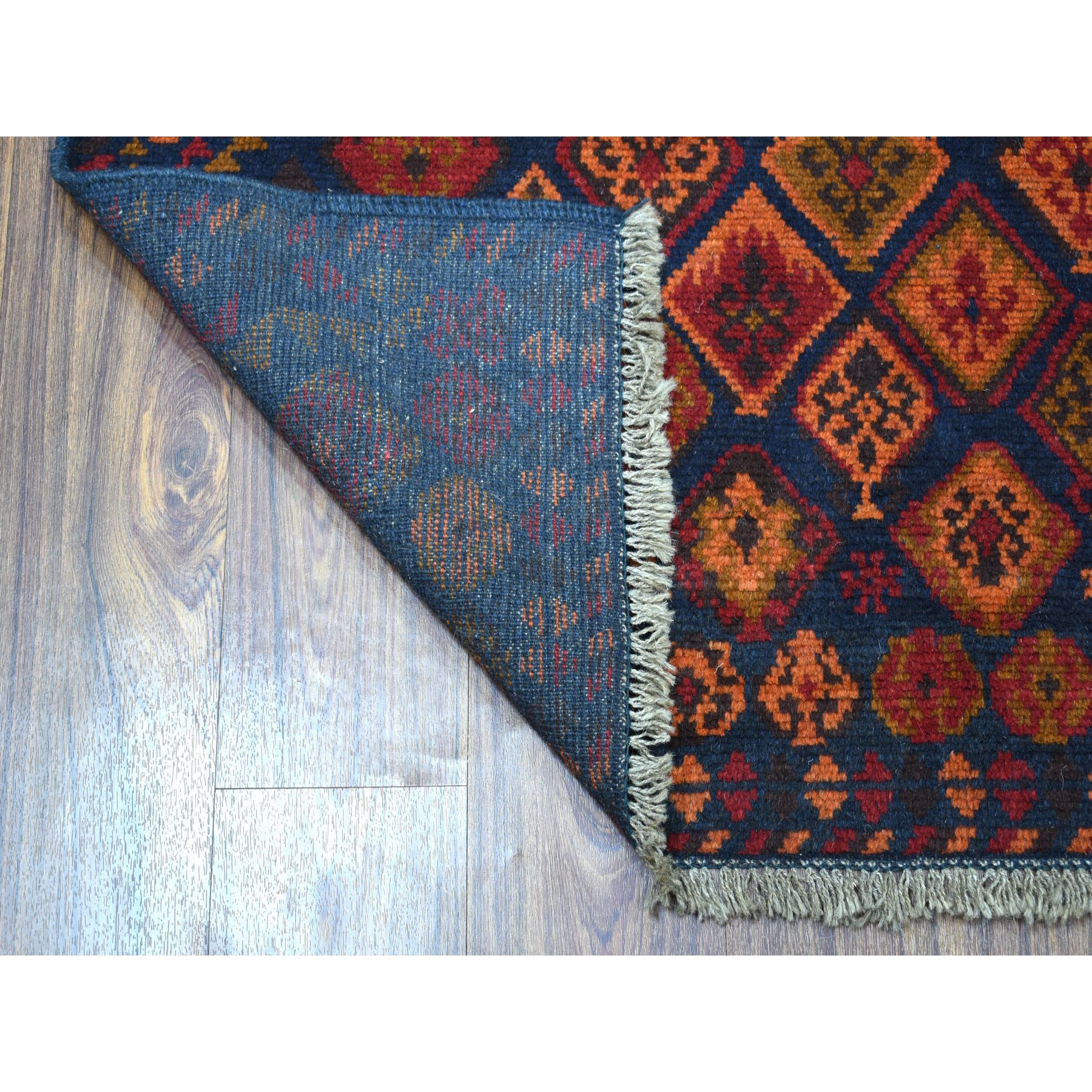 4-x5-6  Red Colorful Afghan Baluch Geometric Design Hand Knotted 100% Wool Oriental Rug 