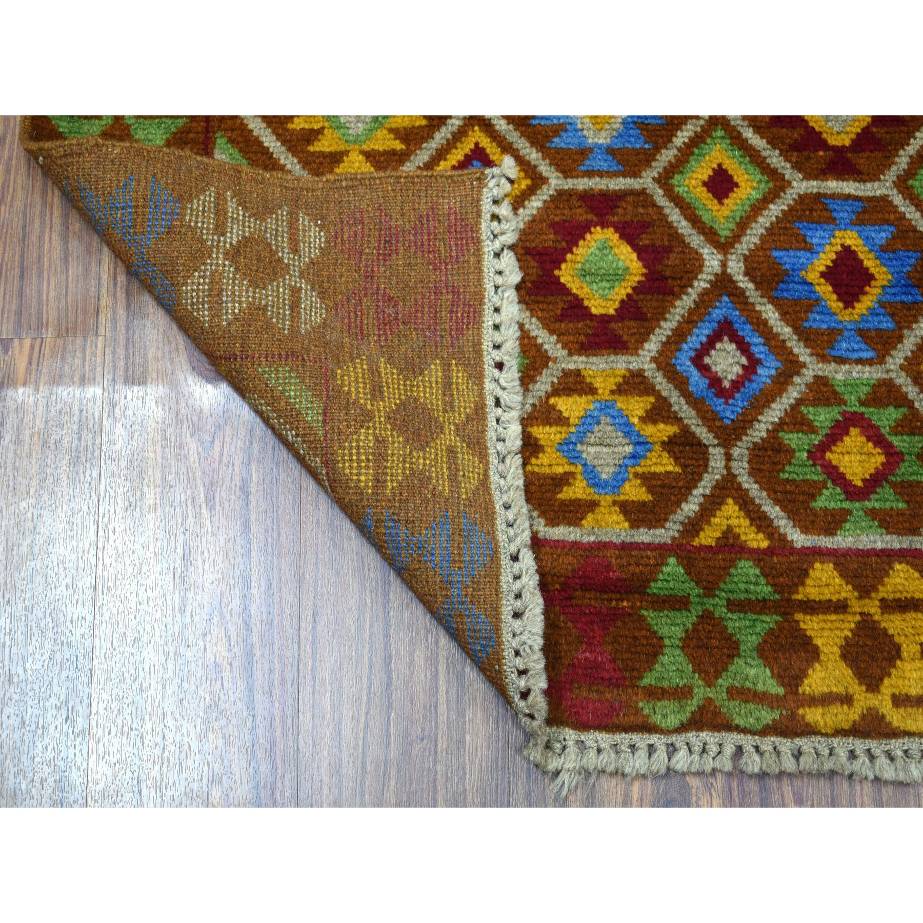 3-6 x5-9  Brown Tribal Design Colorful Afghan Baluch Pure Wool Hand Knotted Oriental Rug 