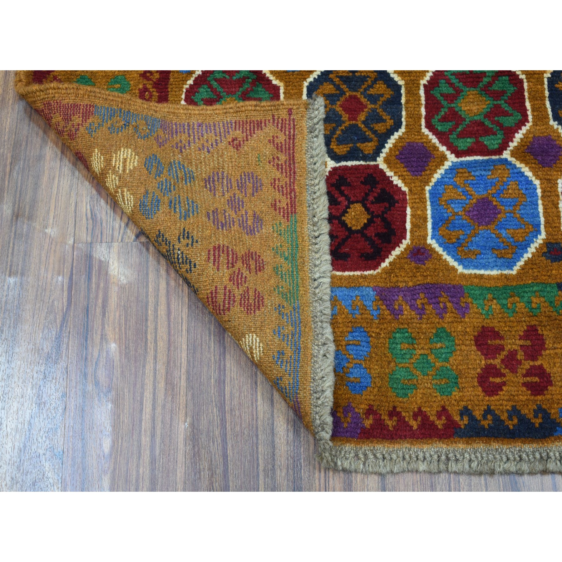 3-6 x4-9  Brown Colorful Afghan Baluch Elephant Feet Design Hand Knotted 100% Wool Oriental Rug 