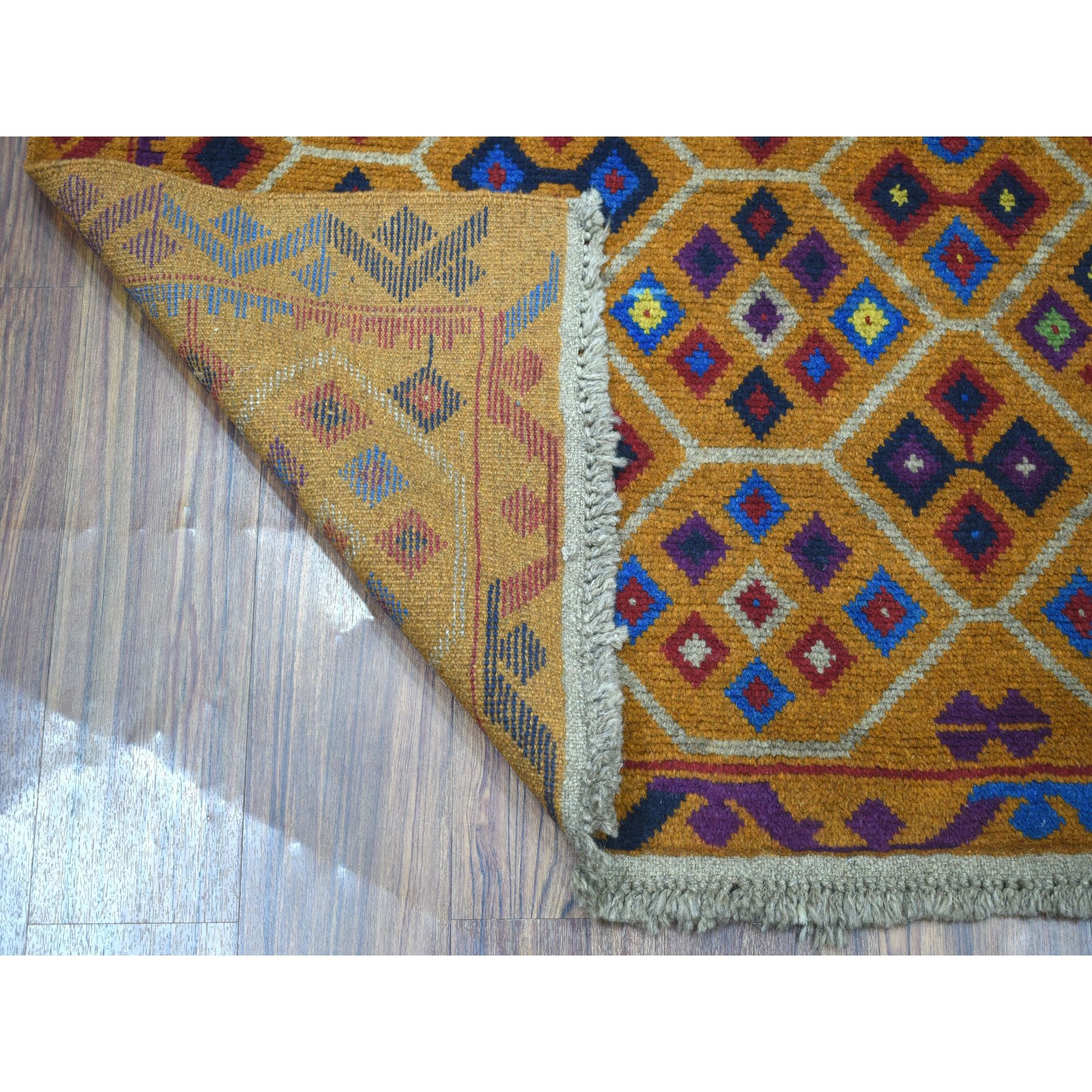 4-x5-10  Colorful Afghan Baluch Tribal Design Hand Knotted 100% Wool Oriental Rug 