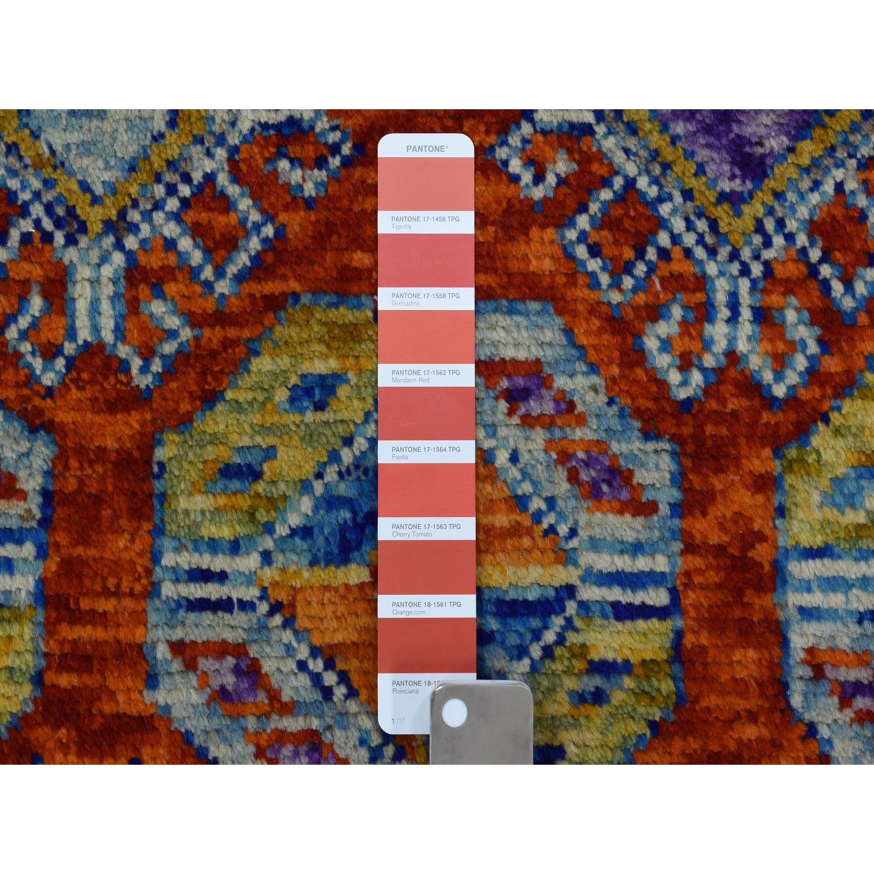 4-x6- Orange Elephant Feet Design Colorful Afghan Baluch Hand Knotted Pure Wool Oriental Rug 