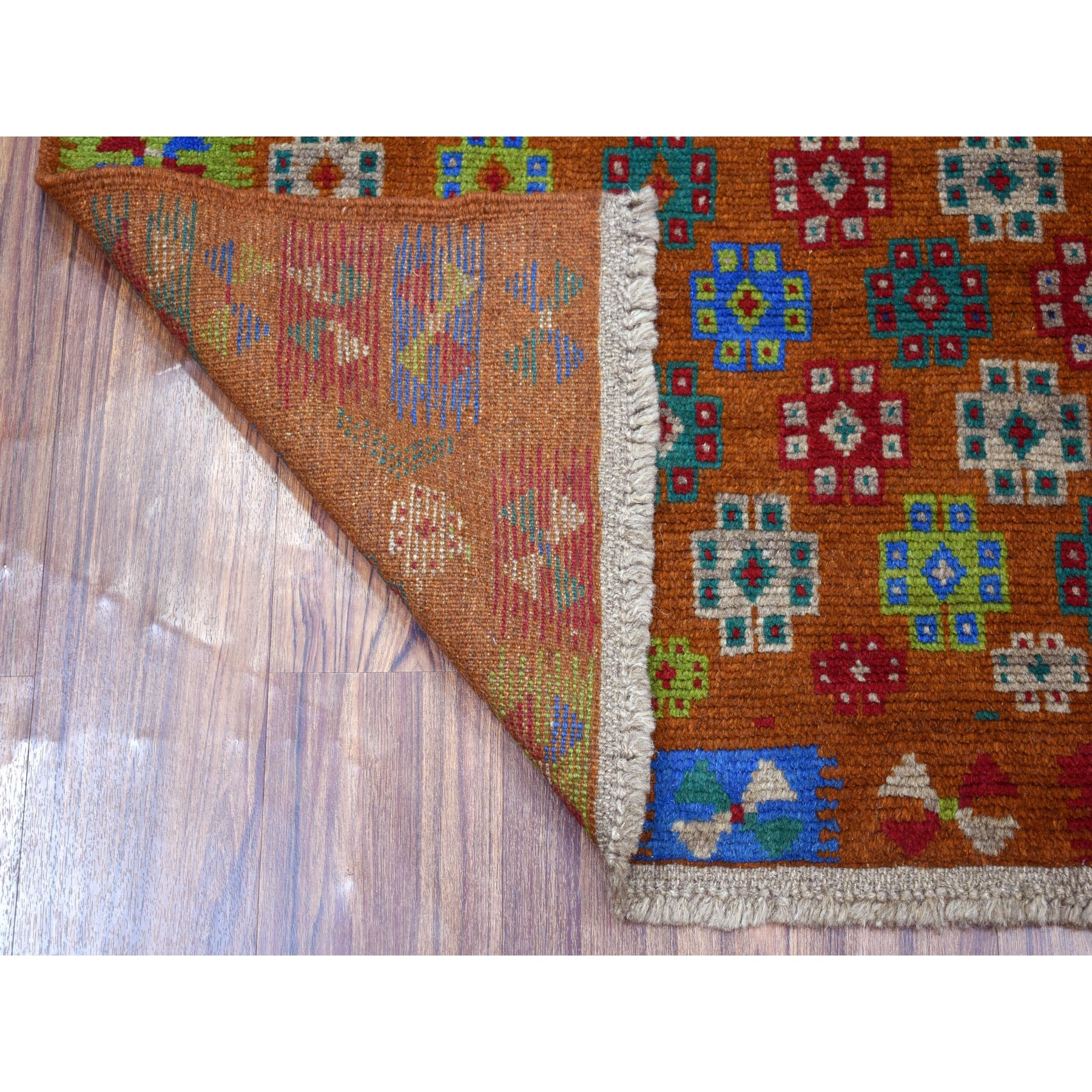 4-1 x5-9  Brown Tribal Design Colorful Afghan Baluch Hand Knotted Pure Wool Oriental Rug 