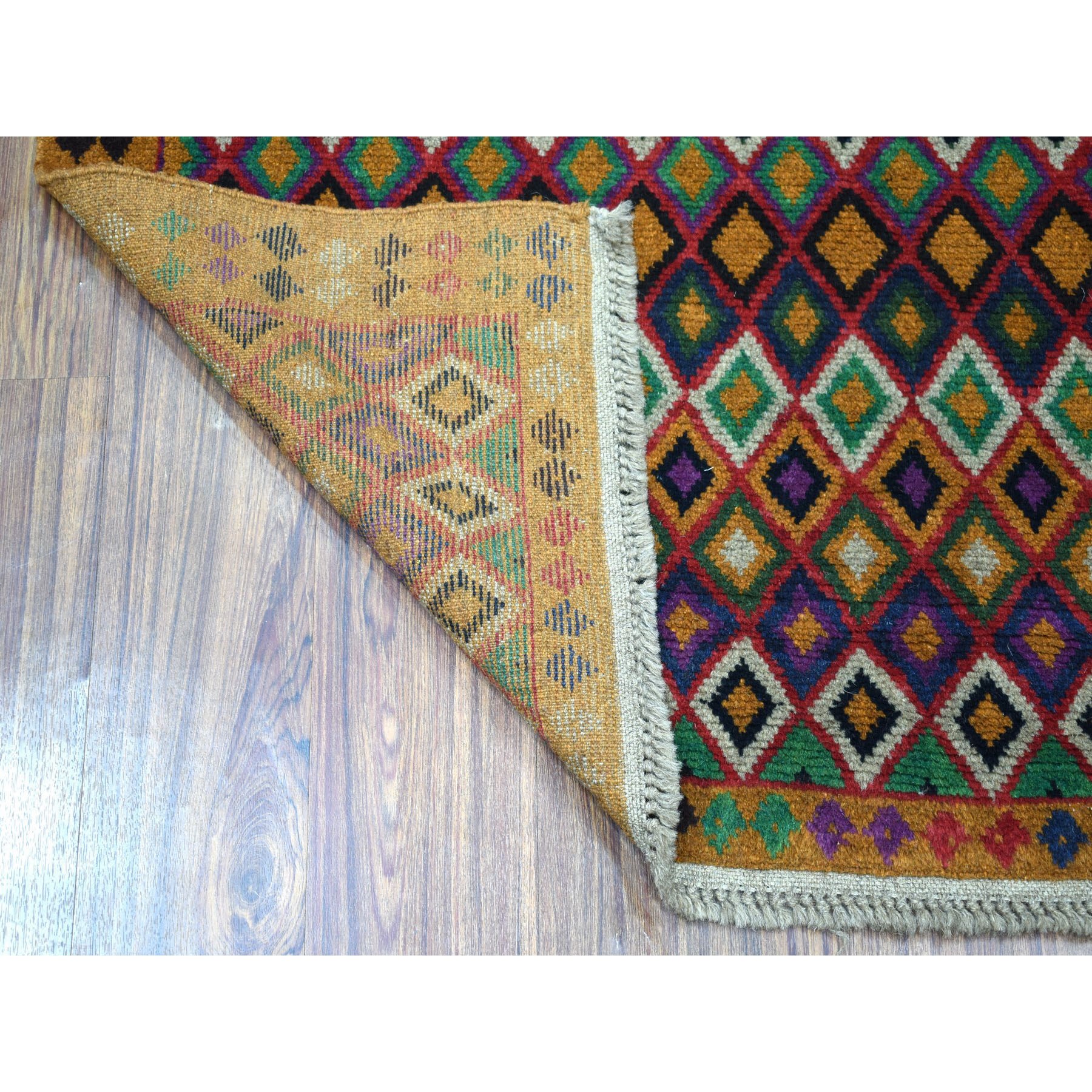 4-2 x6-2  Brown Colorful Afghan Baluch Tribal Design Hand Knotted Pure Wool Oriental Rug 