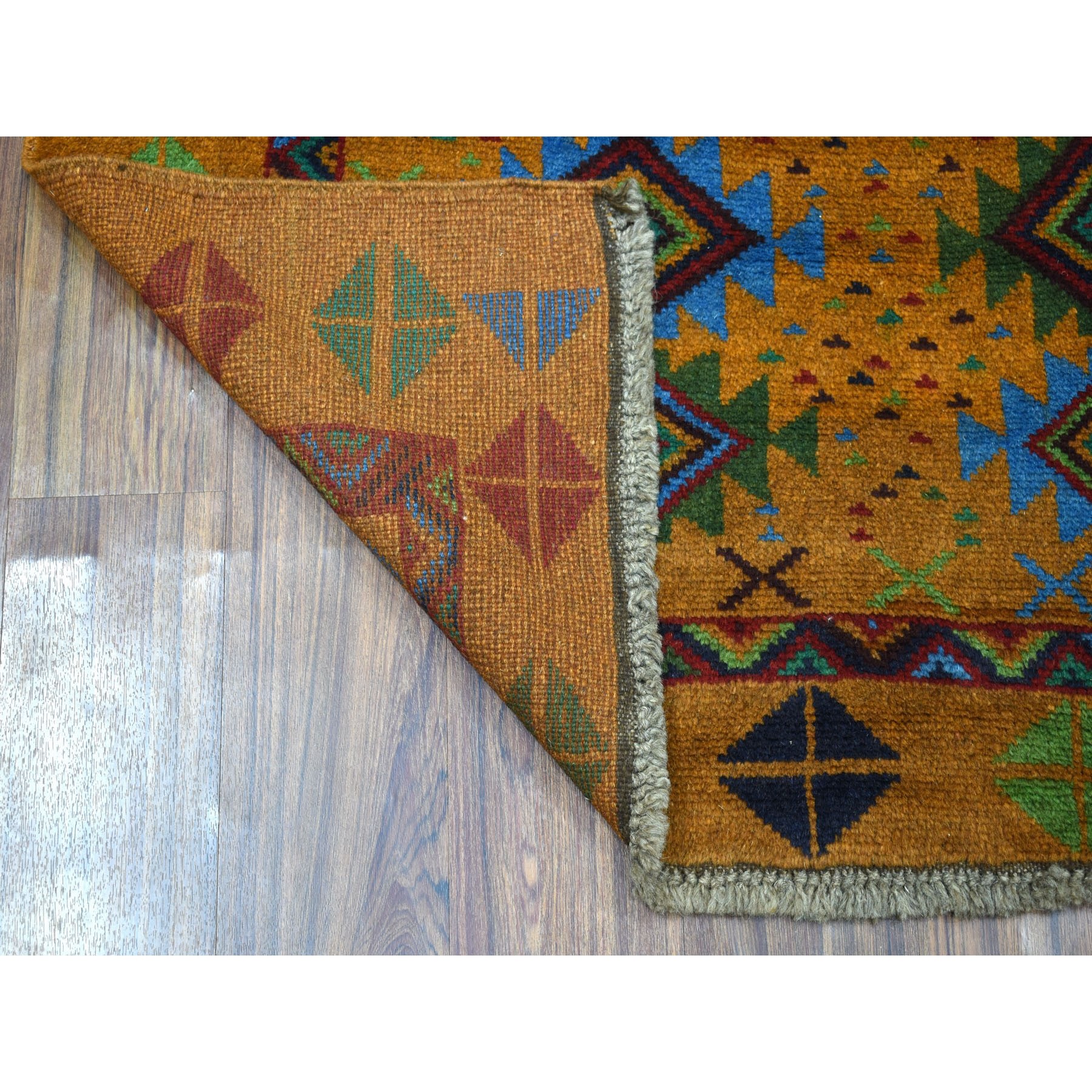 4-x6-1  Natural Dyes Colorful Afghan Baluch Geometric Design Hand Knotted Pure Wool Oriental Rug 