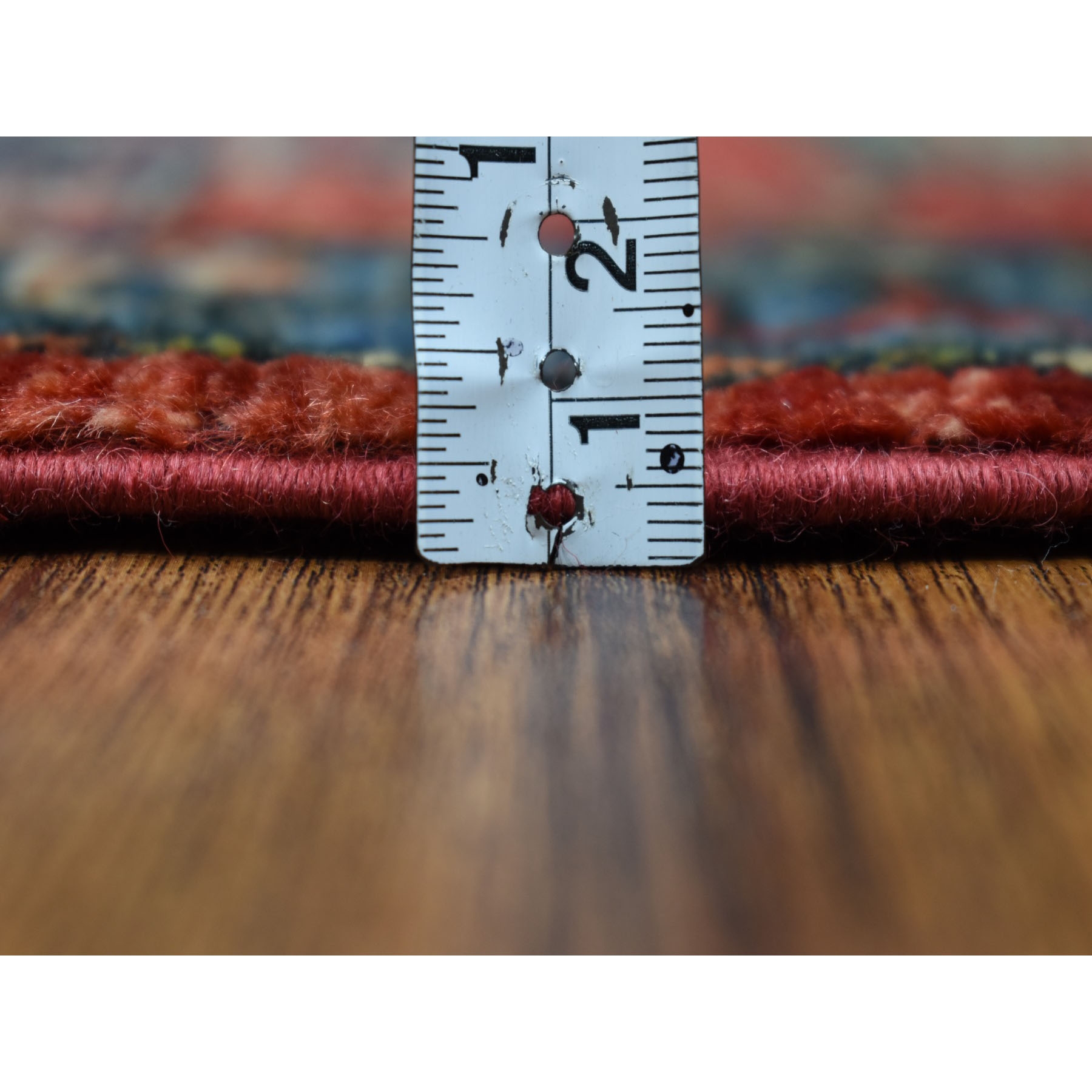 2-x3- Red Afghan Ersari Geometric Design Pure Wool Hand Knotted Oriental Rug 