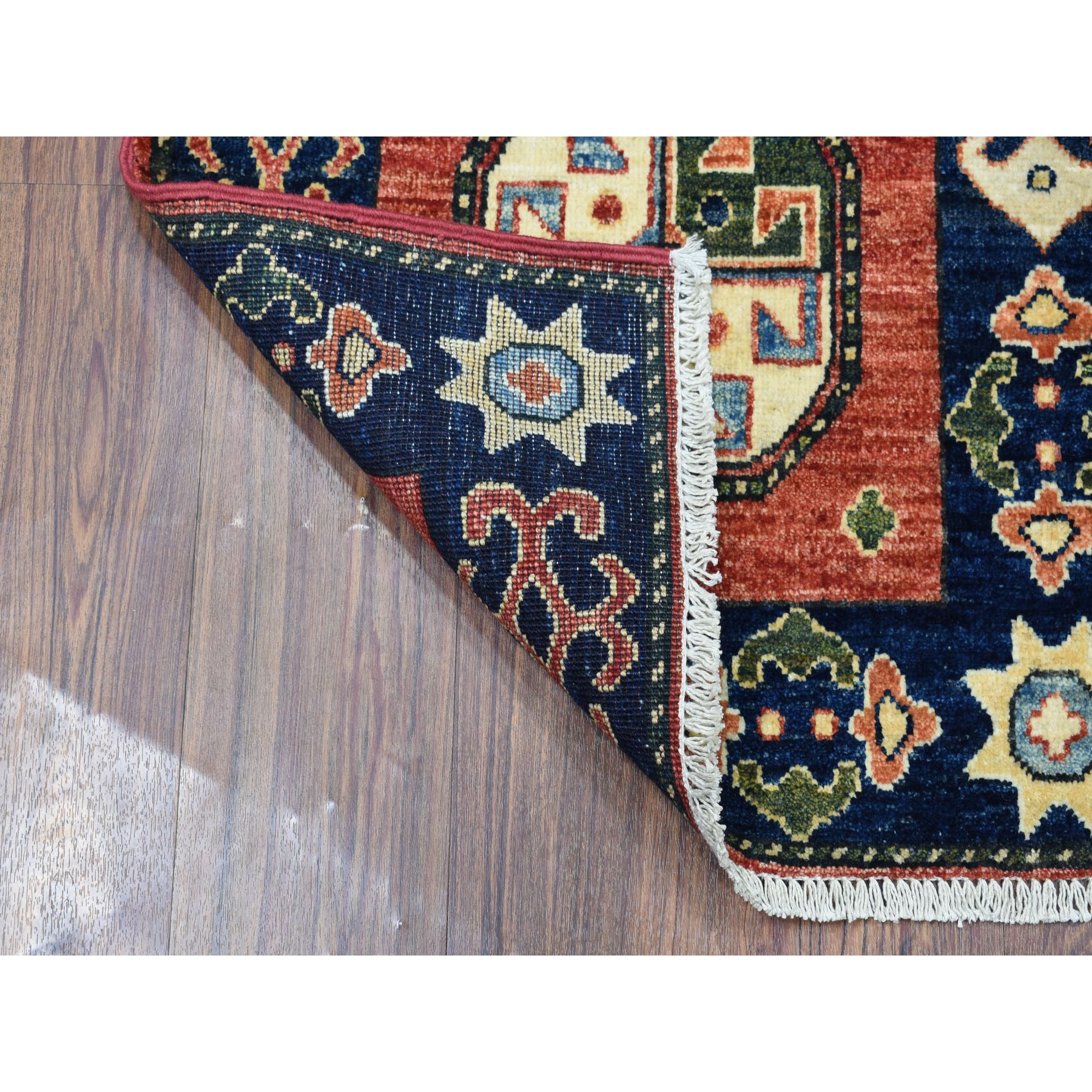 2-1 x3- Red Afghan Ersari Tekke Design Pure Wool Hand Knotted Oriental Rug 