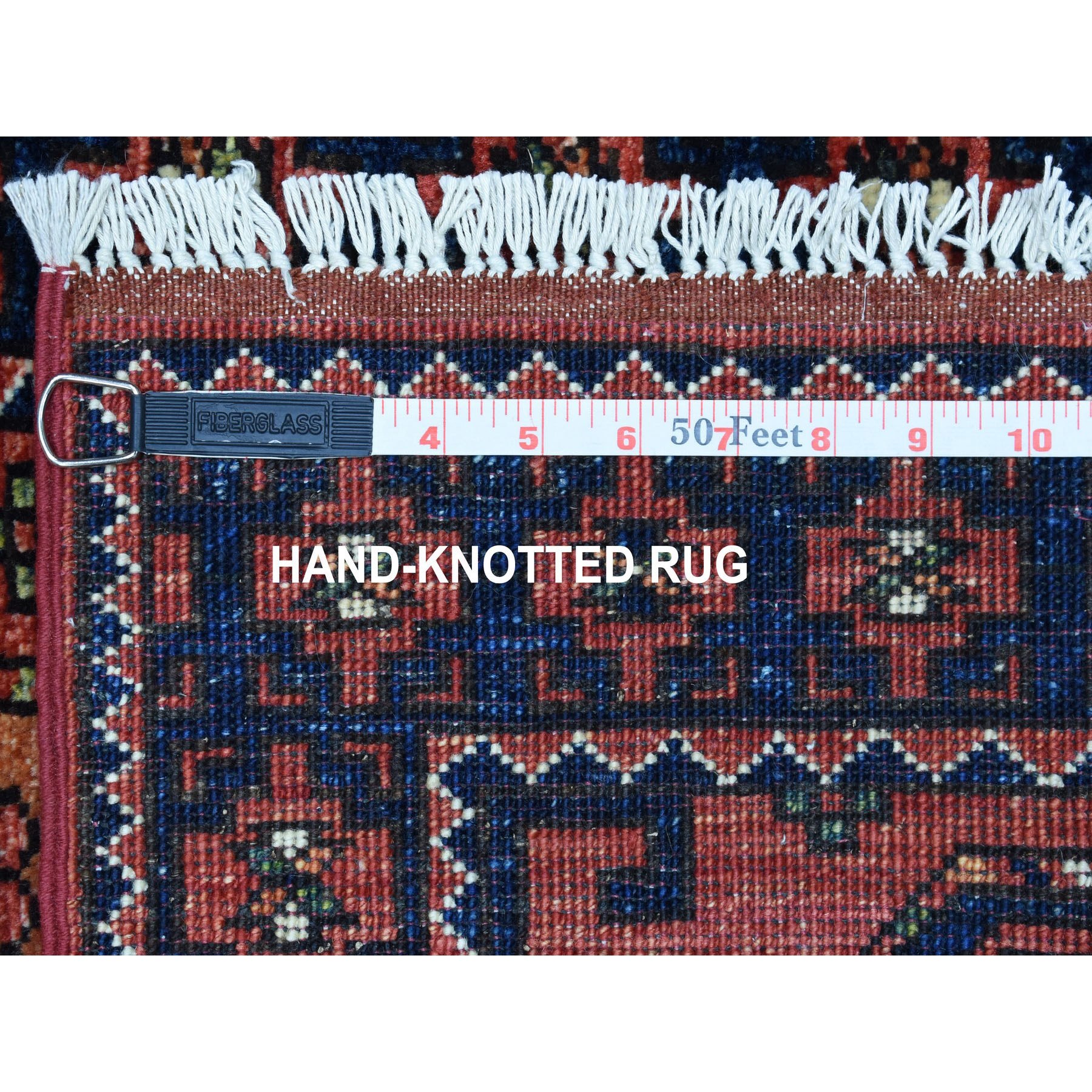 2-1 x3- Red Elephant Feet Design Afghan Ersari Pure Wool Hand Knotted Oriental Rug 