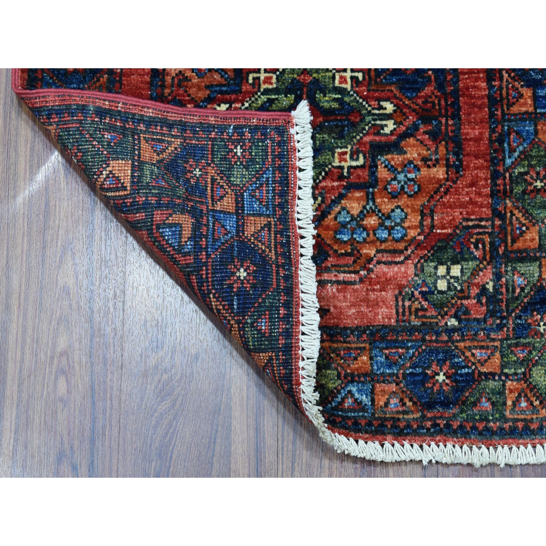 2-x3- Blue Elephant Feet Design Afghan Ersari Hand Knotted Pure Wool Oriental Rug 